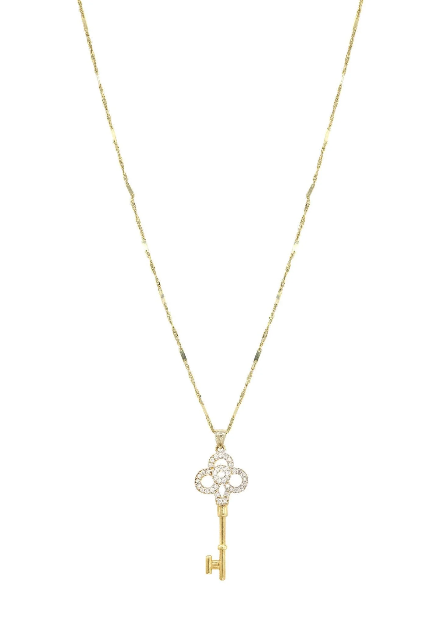 10K Yellow Gold Fancy Link Key Necklace | Appx. 5.2 Grams - Image 5