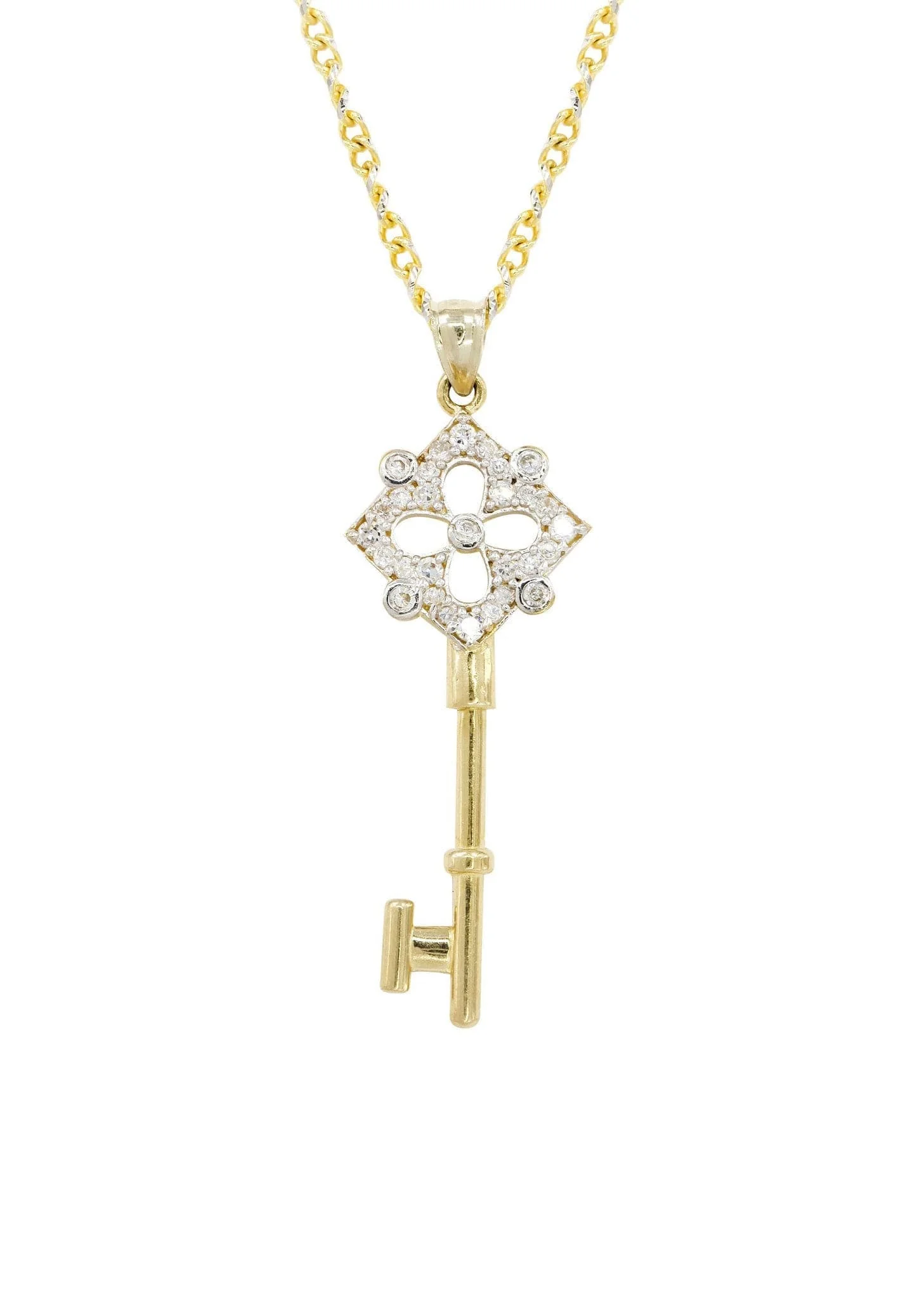 10K Yellow Gold Fancy Link Key Necklace | Appx. 9.3 Gram - Image 2