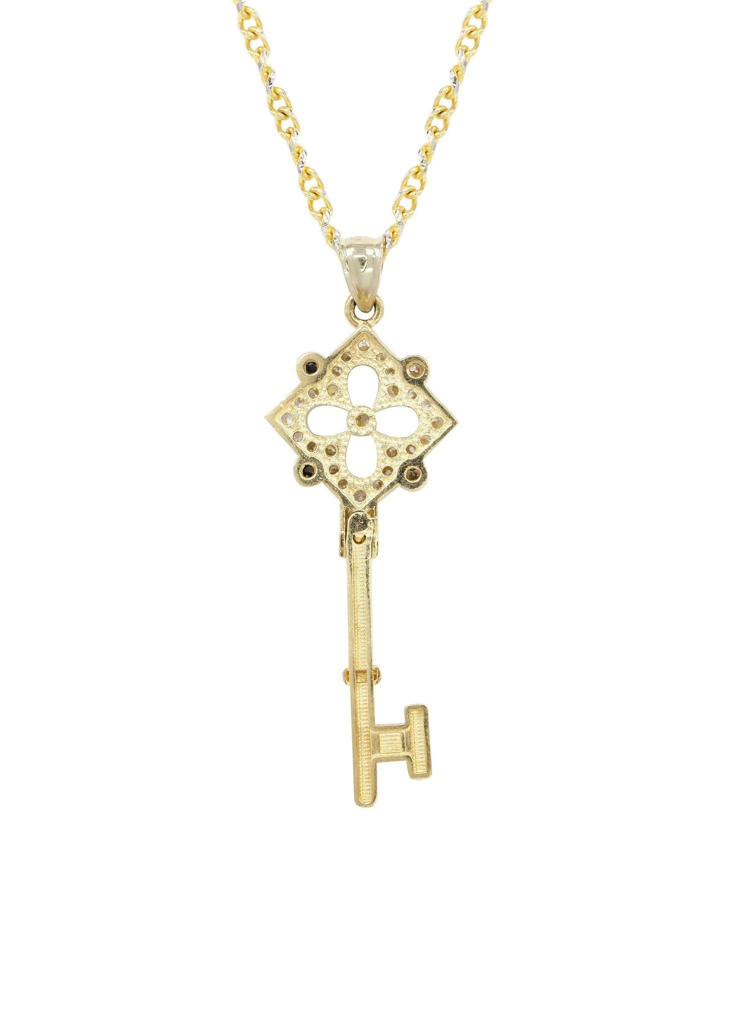 10K Yellow Gold Fancy Link Key Necklace | Appx. 9.3 Gram - Image 3