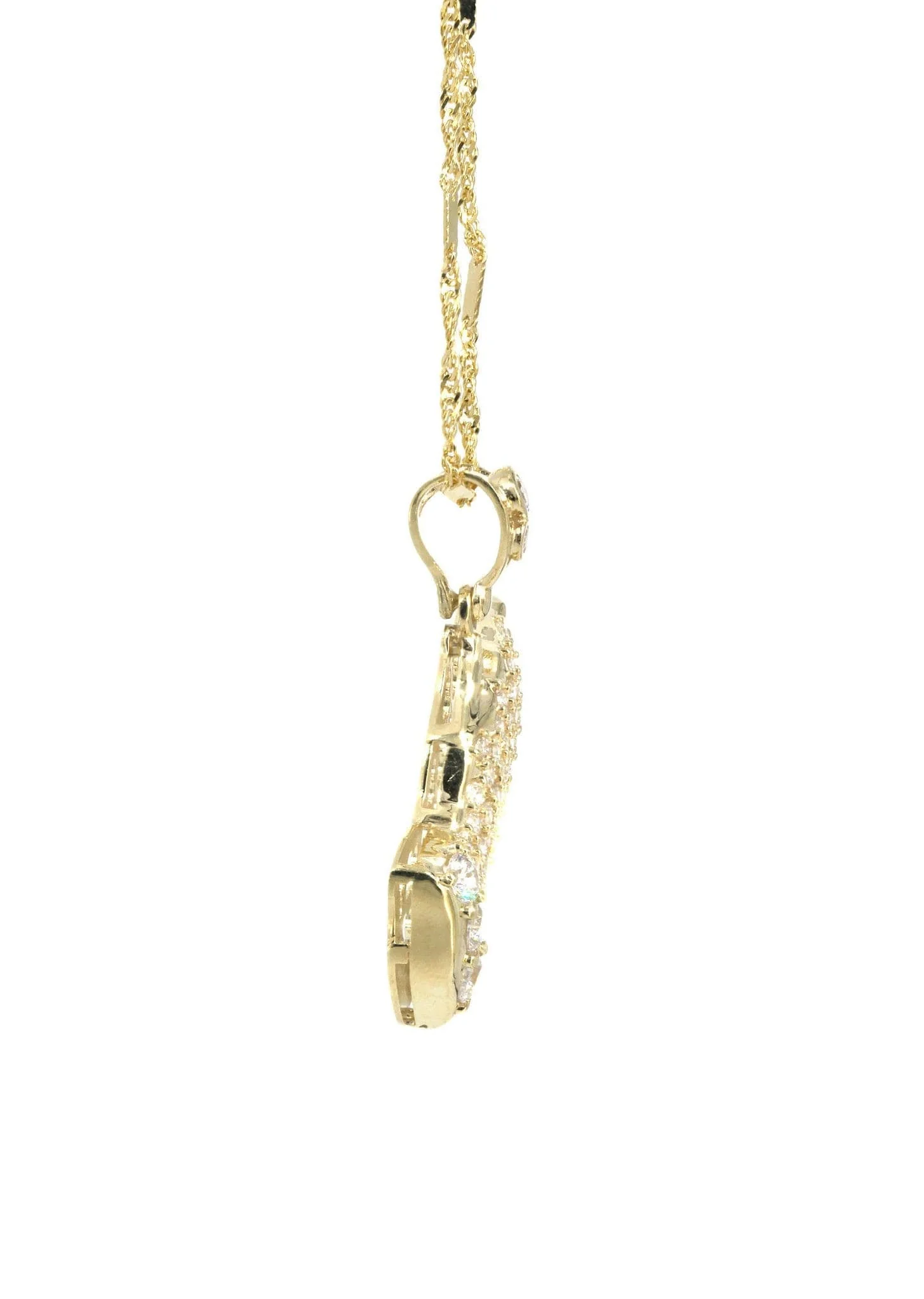 10K Yellow Gold Fancy Link Praying Hands Pendnat | Appx. 9.1 Grams - Image 4
