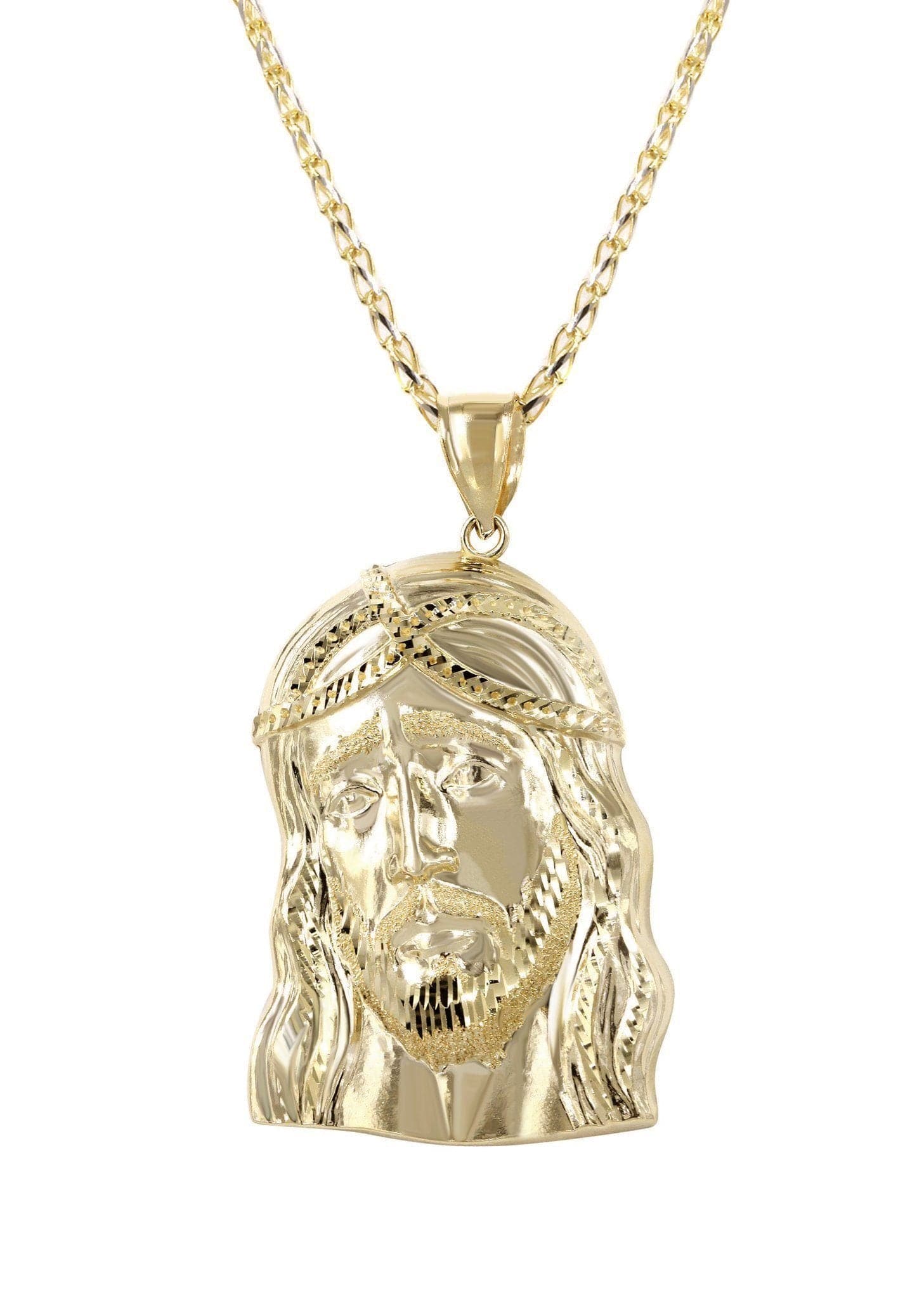 10K Yellow Gold Fancy Link Jesus Piece Chain | Appx. 15.2 Grams - Image 2