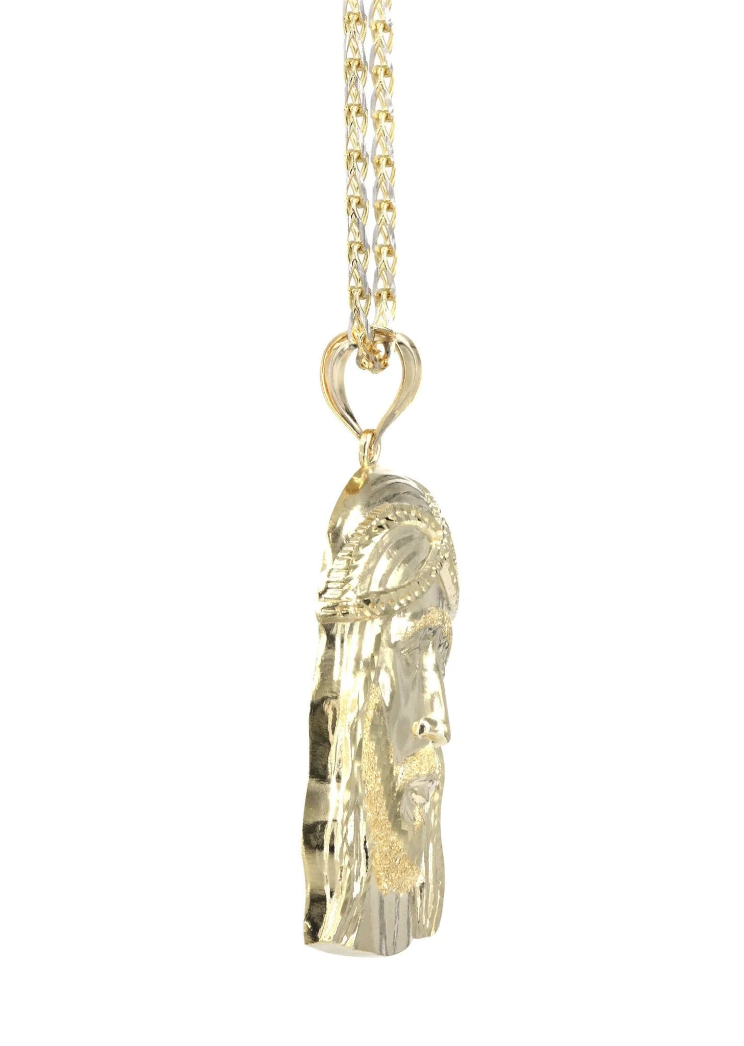 10K Yellow Gold Fancy Link Jesus Piece Chain | Appx. 15.2 Grams - Image 4