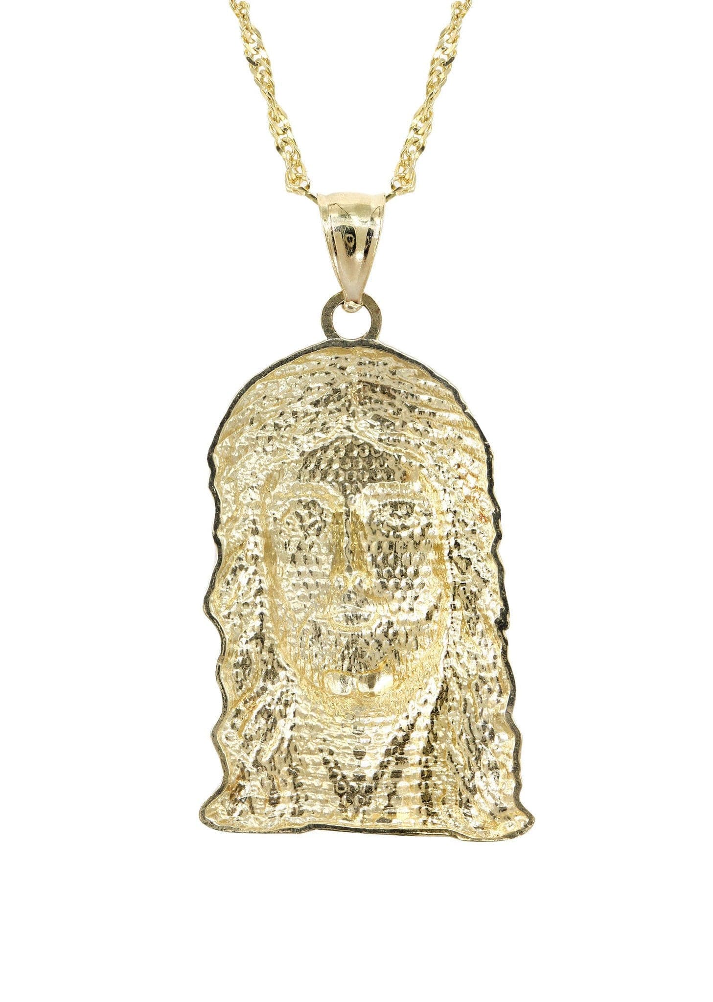 10K Yellow Gold Fancy Link Jesus Piece Chain | Appx. 6.4 Grams - Image 3