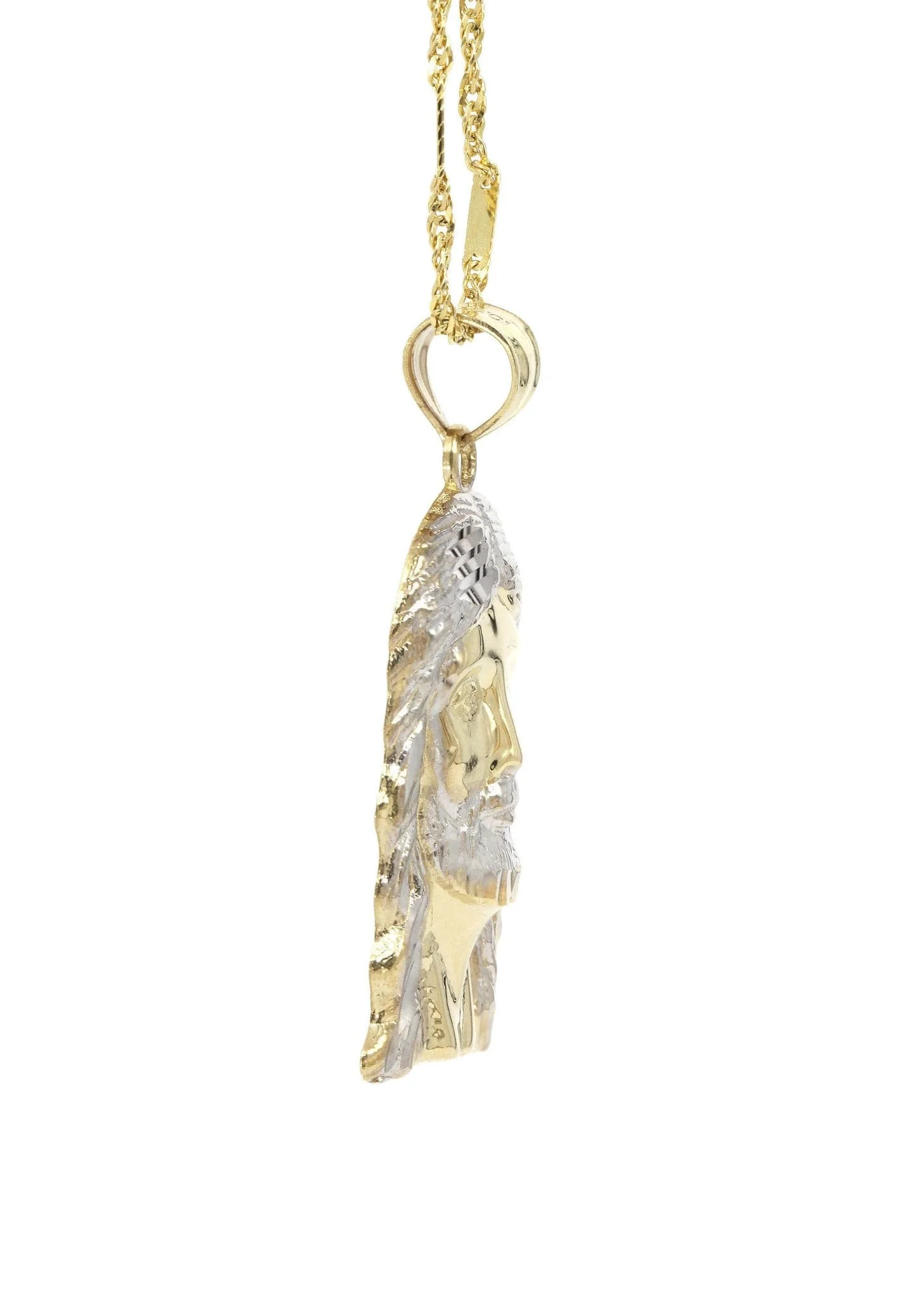 10K Yellow Gold Fancy Link Jesus Piece Chain | Appx. 6.4 Grams - Image 4