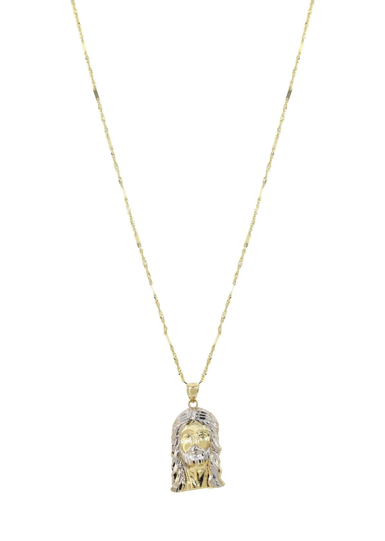 10K Yellow Gold Fancy Link Jesus Piece Chain | Appx. 6.4 Grams - Image 5