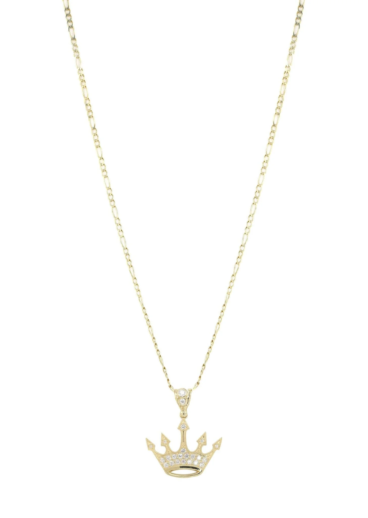 10K Yellow Gold Figaro  Crown Necklace | Appx. 8.2 Grams - Image 6