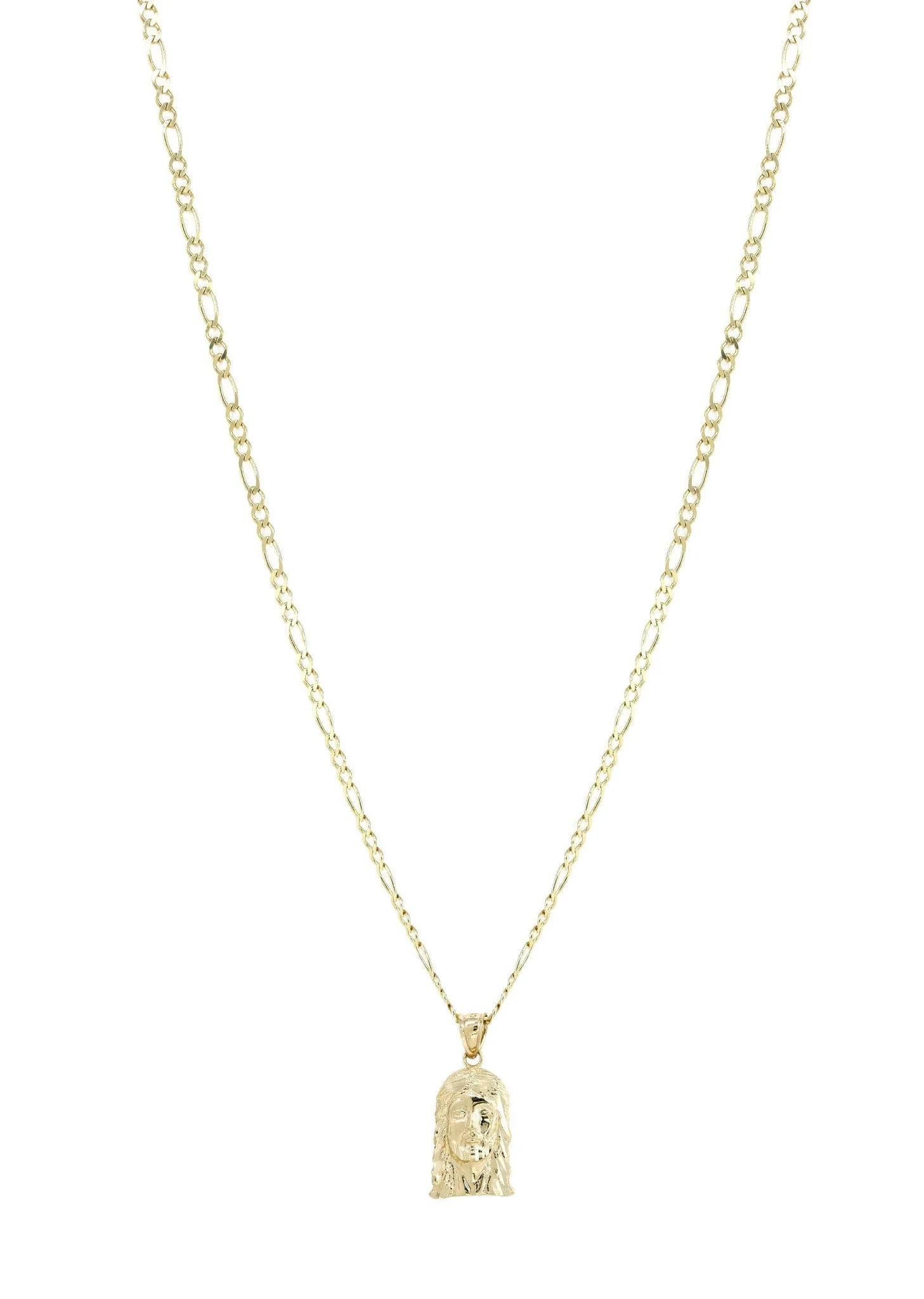10K Yellow Gold Figaro Jesus Piece Chain | Appx. 6.2 Grams - Image 5