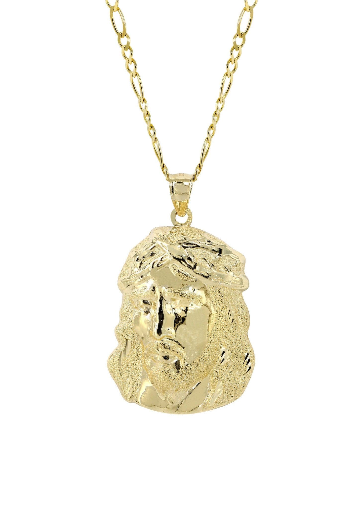 10K Yellow Gold Figaro  Jesus Piece Chain | Appx. 9.6 Grams - Image 2