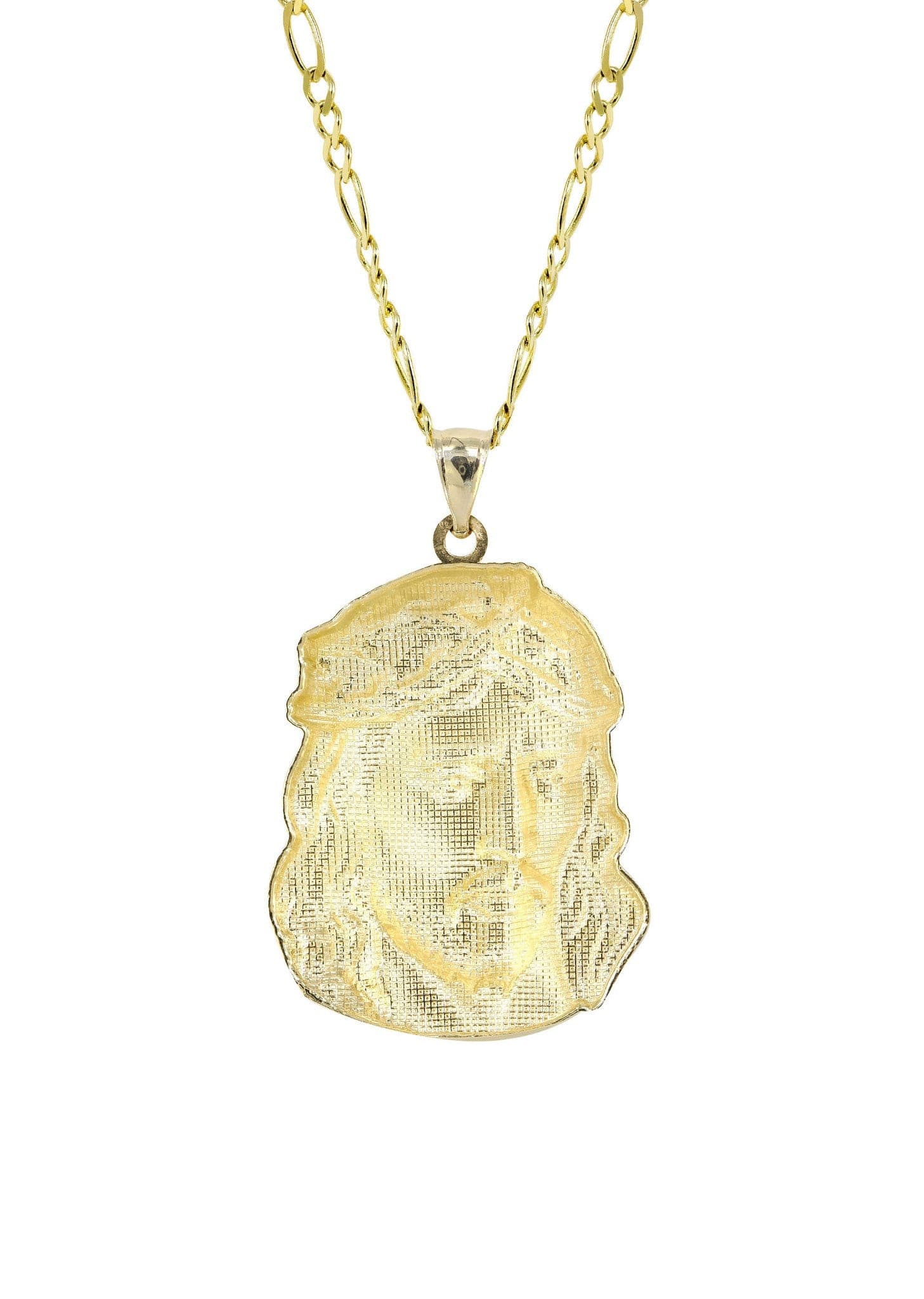 10K Yellow Gold Figaro  Jesus Piece Chain | Appx. 9.6 Grams - Image 3