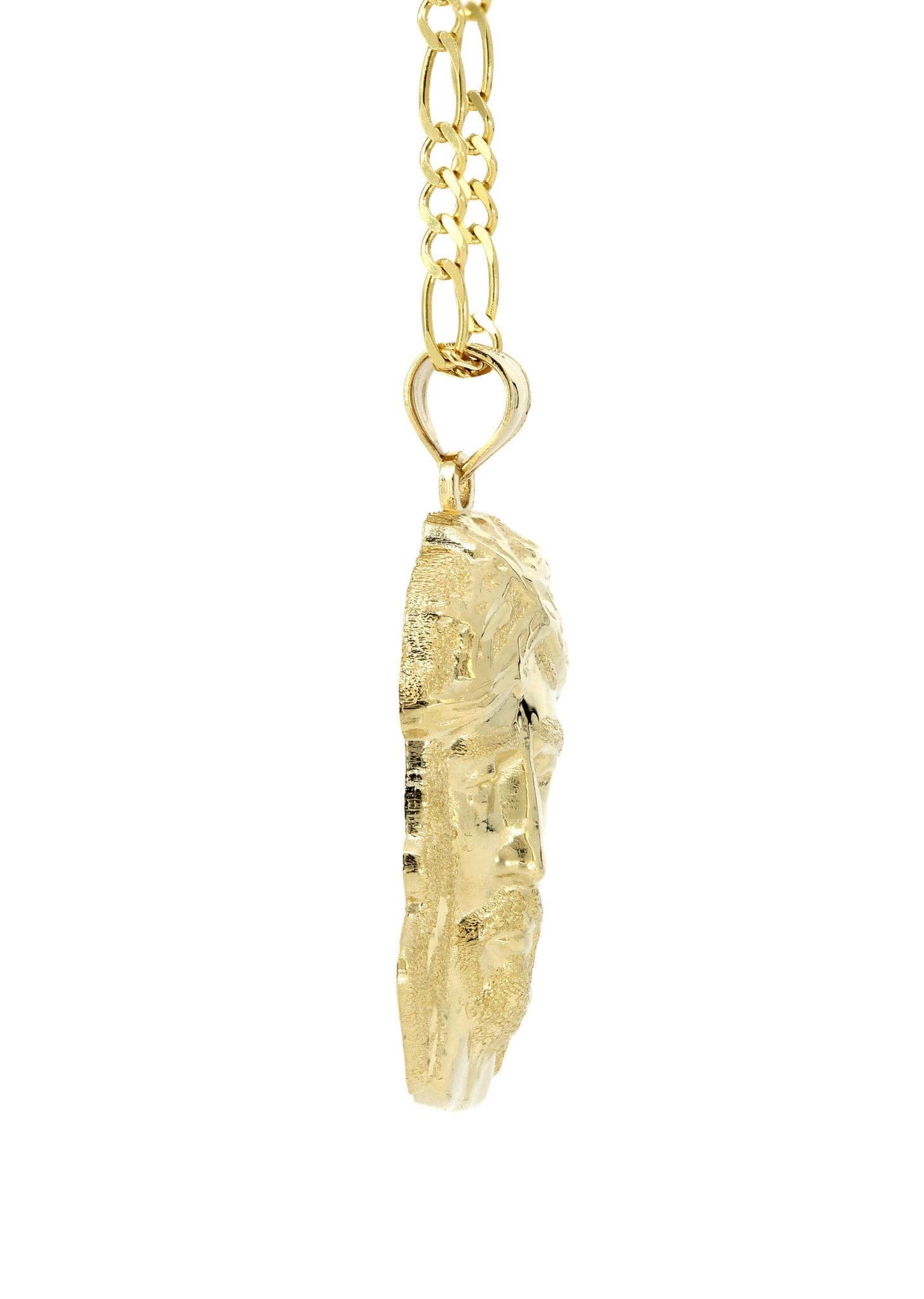 10K Yellow Gold Figaro  Jesus Piece Chain | Appx. 9.6 Grams - Image 4