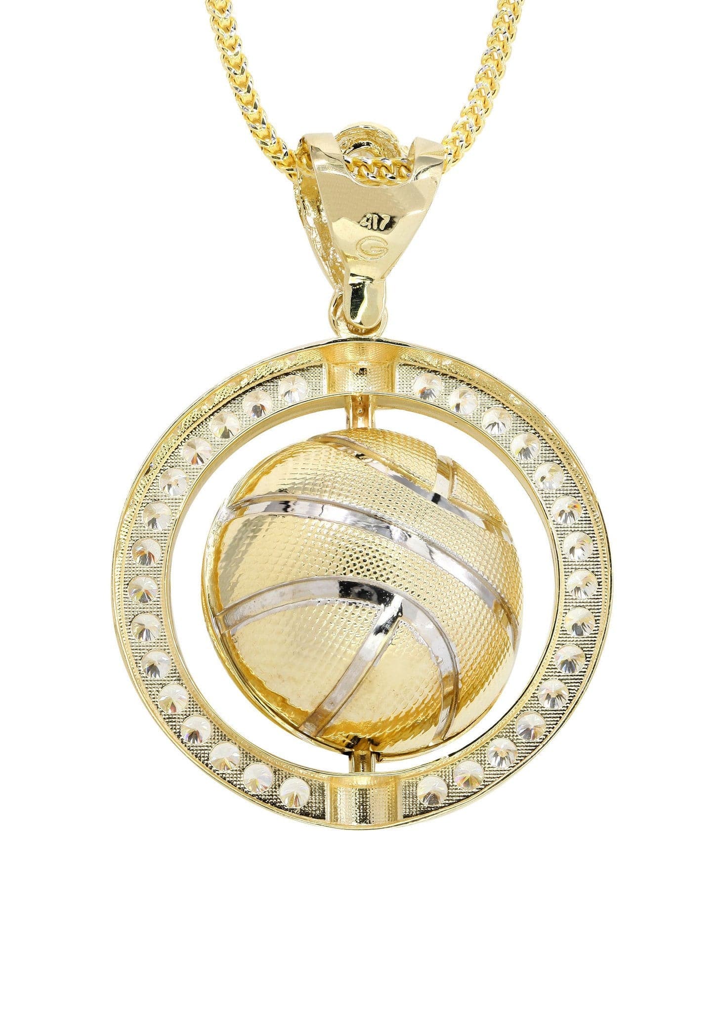 10K Yellow Gold Basketball Necklace | Appx. 32.3 Grams - Image 3