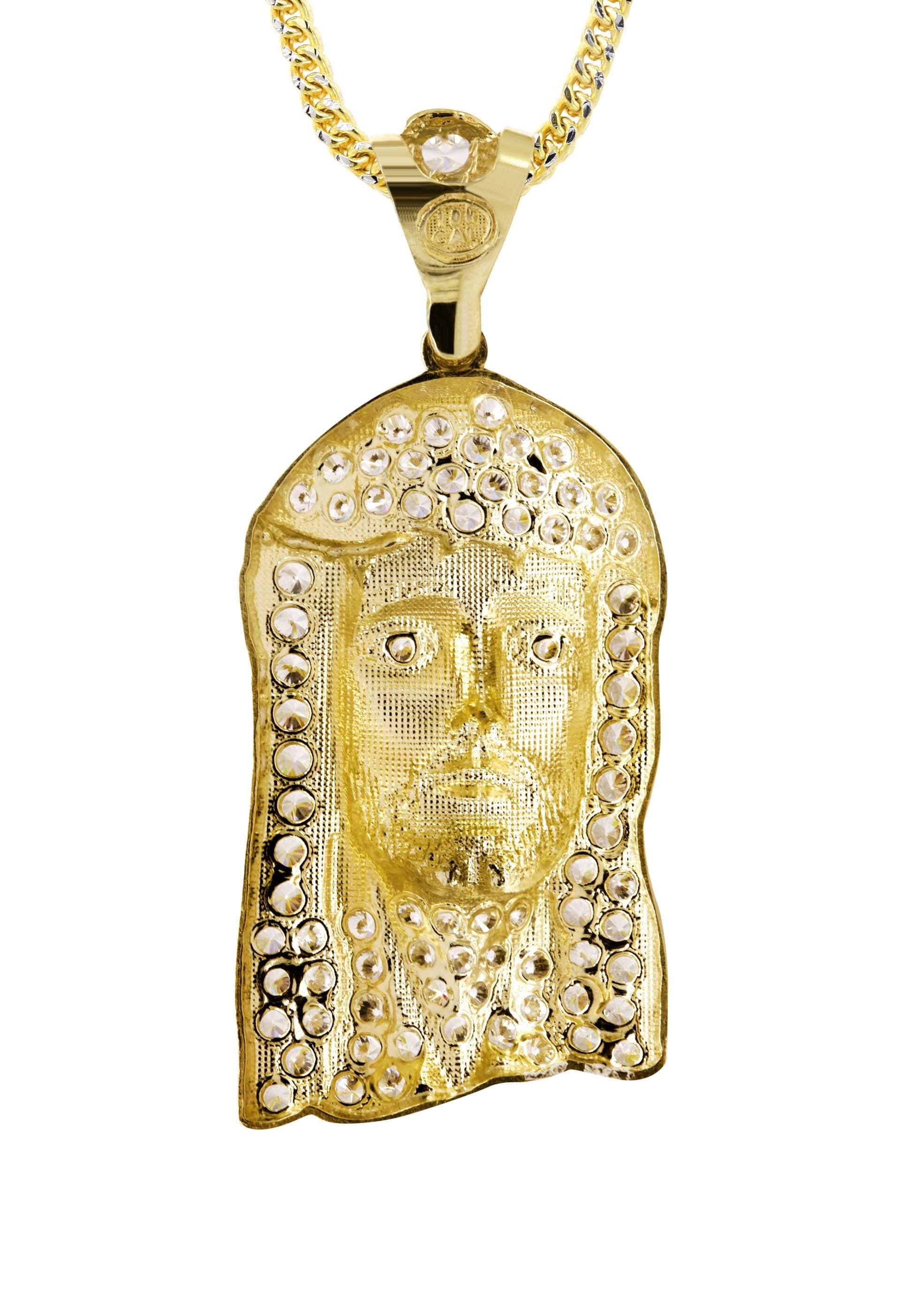 10K Yellow Gold Jesus Piece Chain | Appx. 21.5 Grams - Image 4