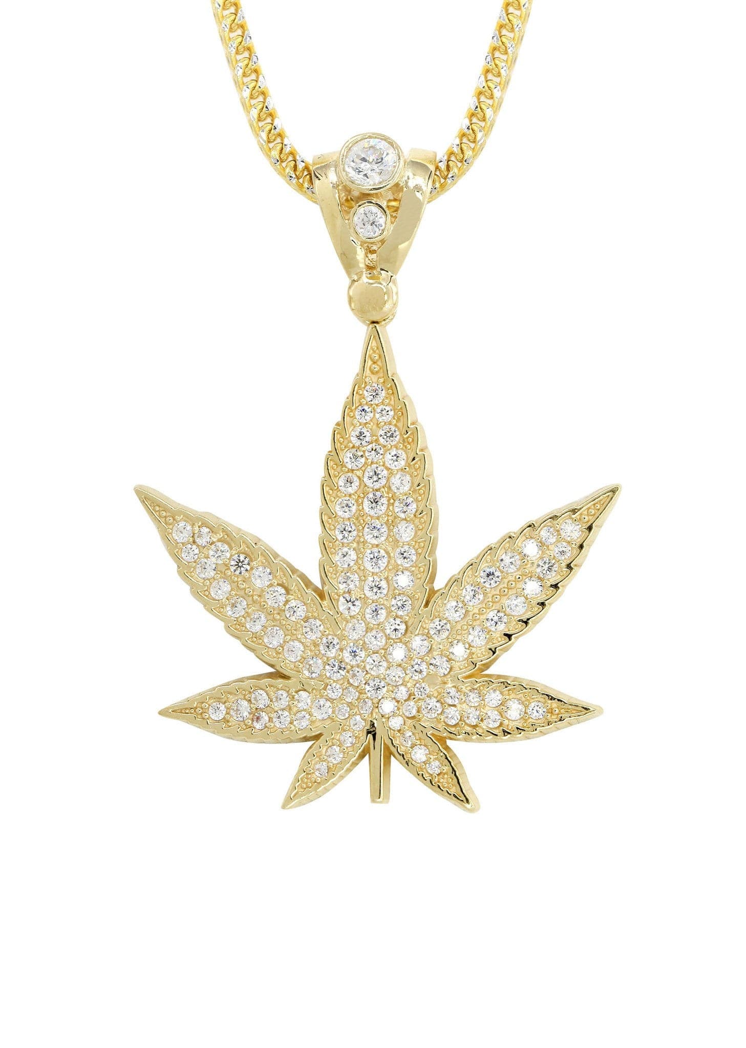 10K Yellow Gold Weed Necklace | Appx. 14.6 Grams - Image 2
