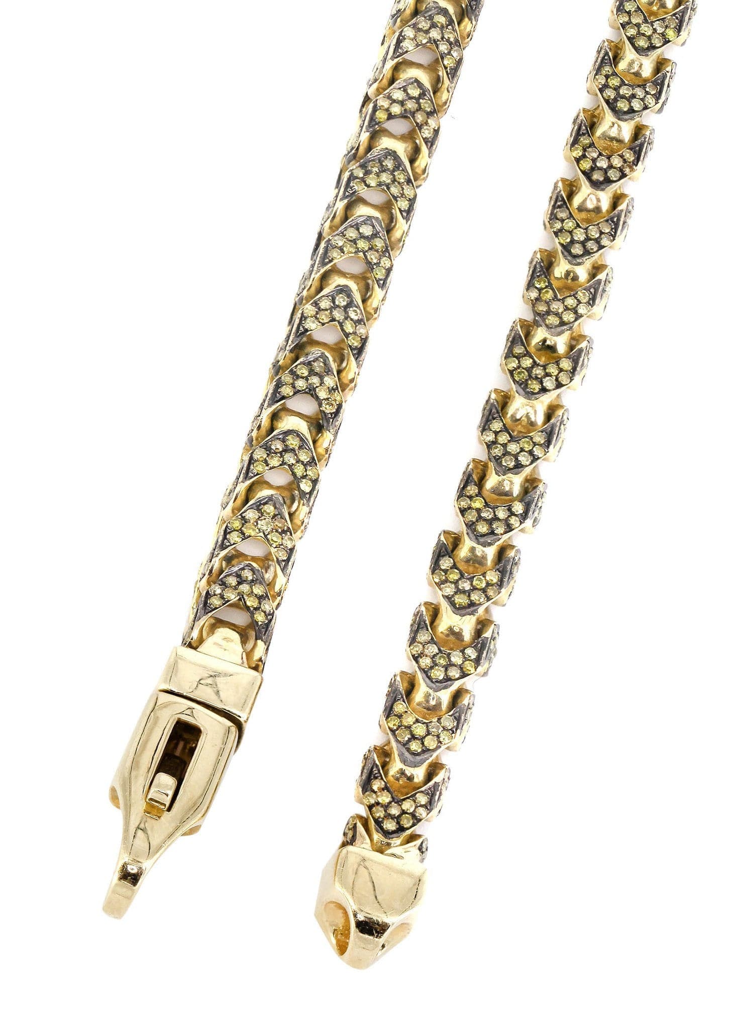 Franco Chain With Yellow Diamonds | 11.15 Carats | 6 Mm Width | 24 Inch Length - Image 3