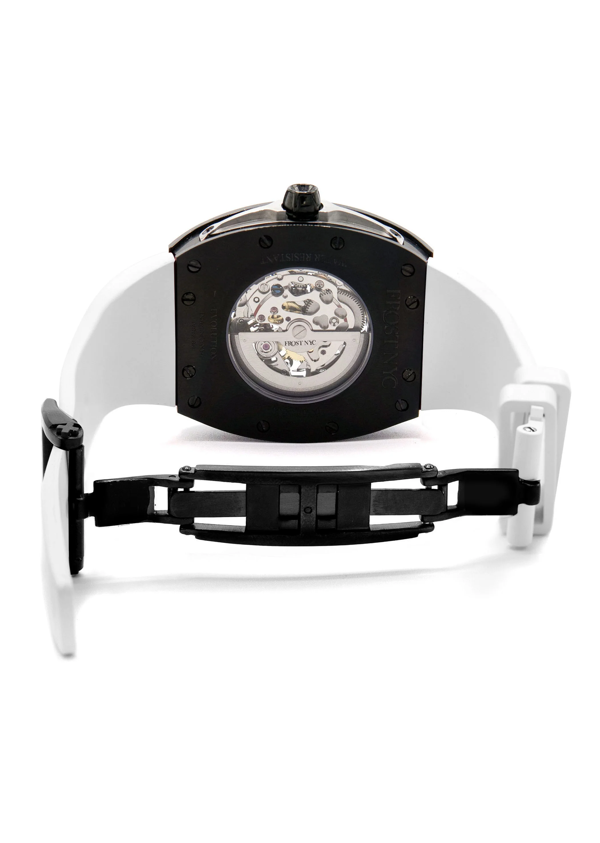Frost NYC Mens Watch - Automatic Skeleton Sport Black Watch | FRST-01-SB| White - Image 9