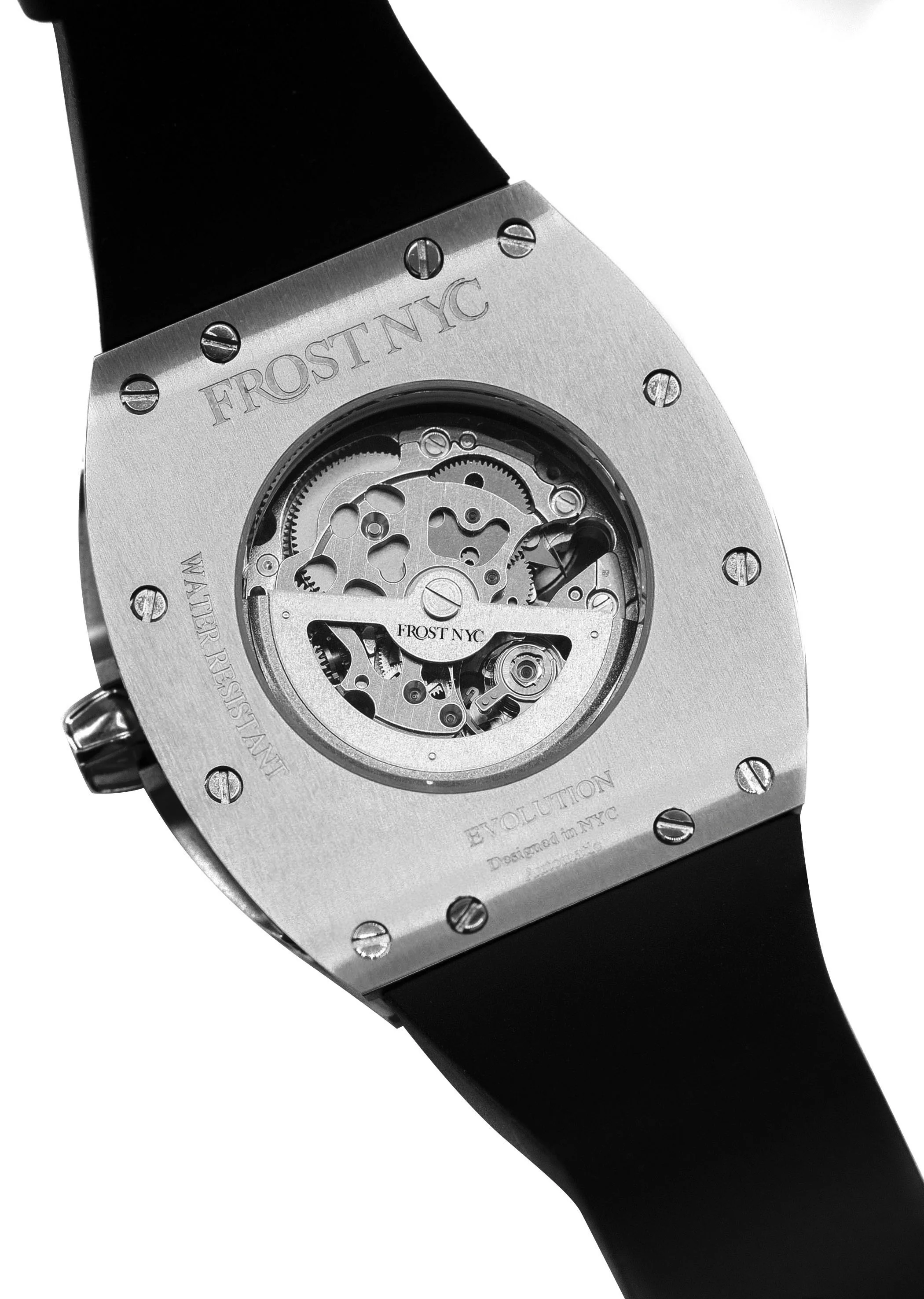 Frost NYC Mens Watch - Automatic Skeleton Stainless Steel Sport Watch | FRST-01-XS | Black - Image 8
