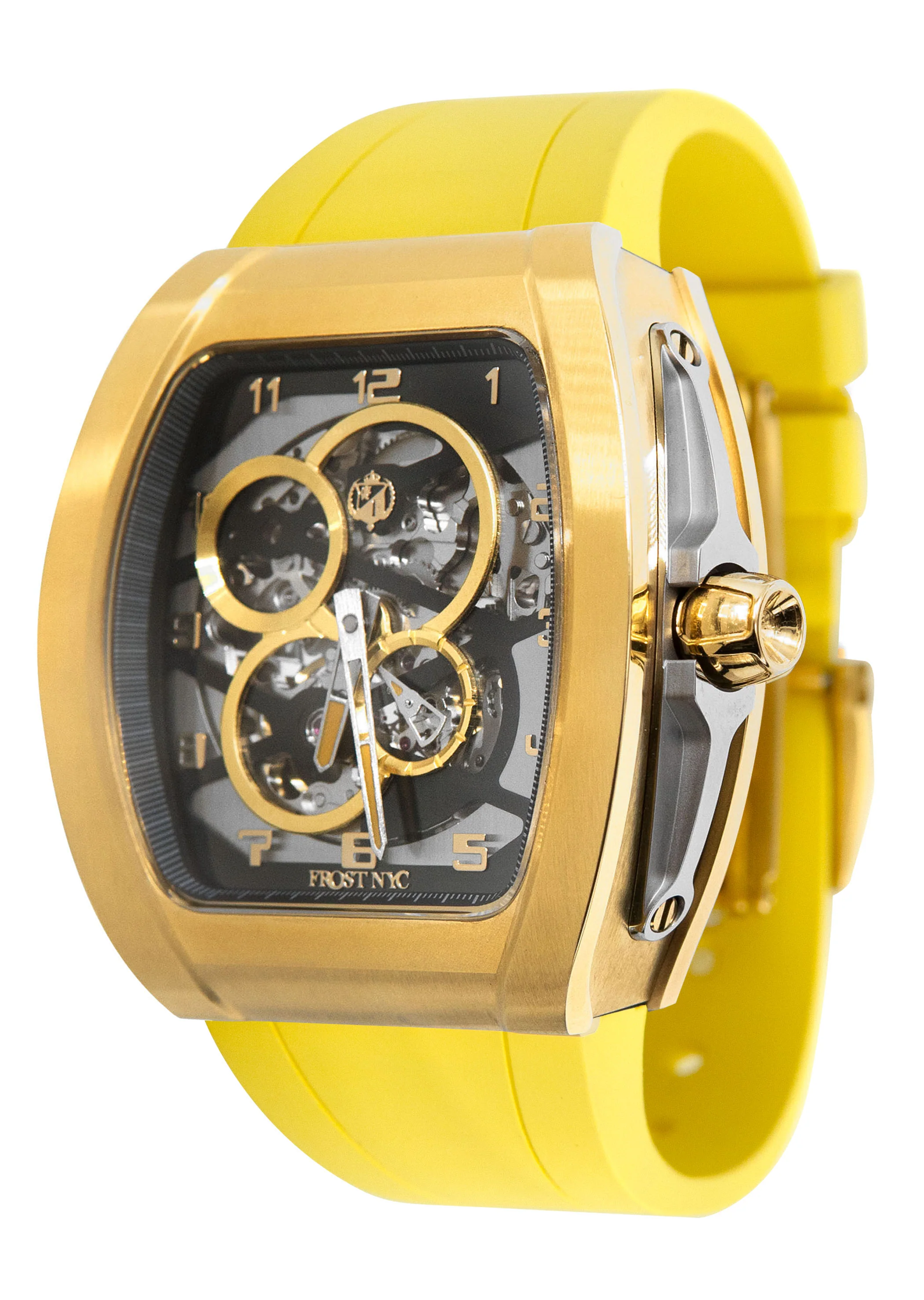 Frost NYC Mens Watch - Automatic  Skeleton Sport Gold Watch | FRST-01-CY | Yellow - Image 6