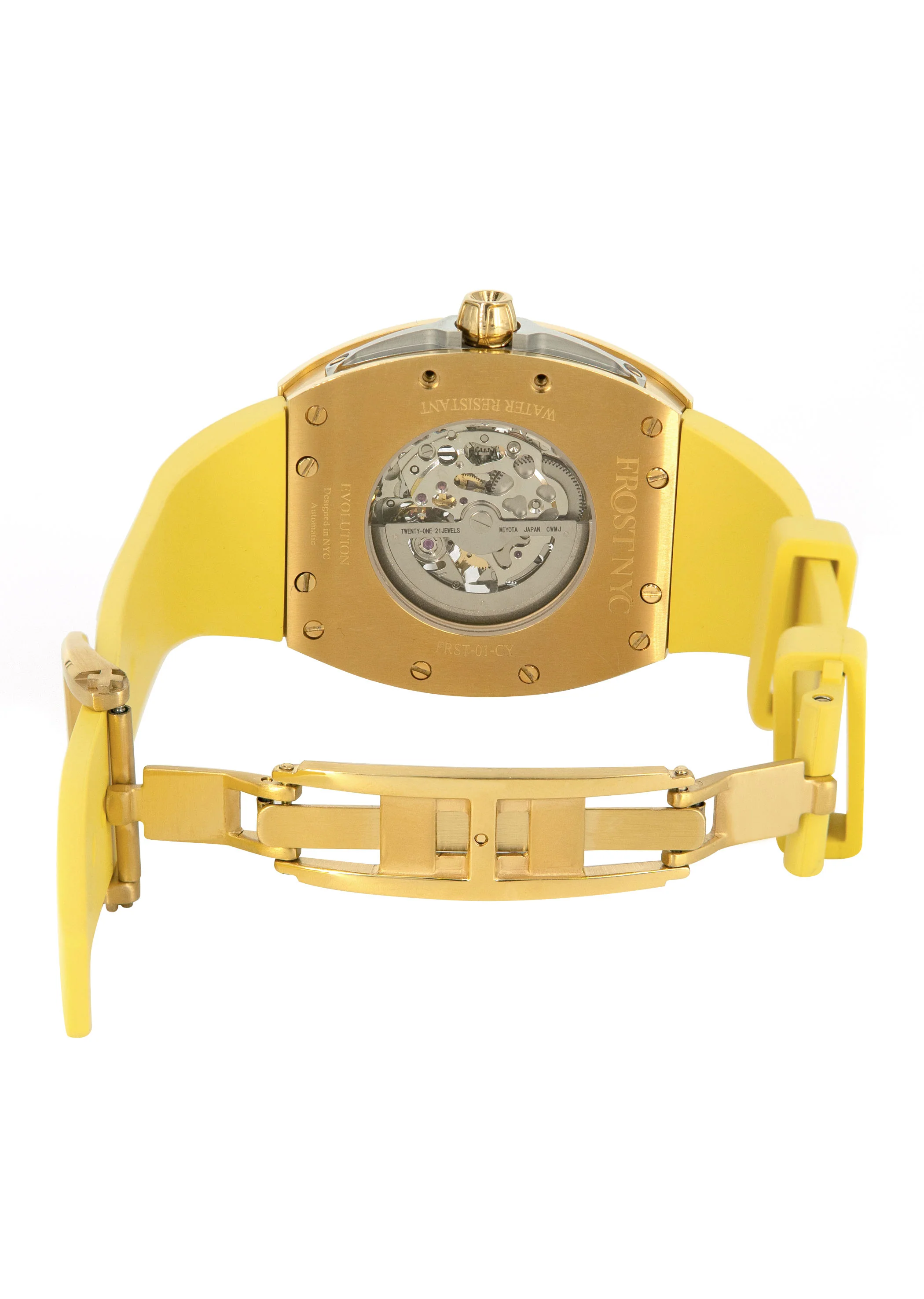 Frost NYC Mens Watch - Automatic  Skeleton Sport Gold Watch | FRST-01-CY | Yellow - Image 8