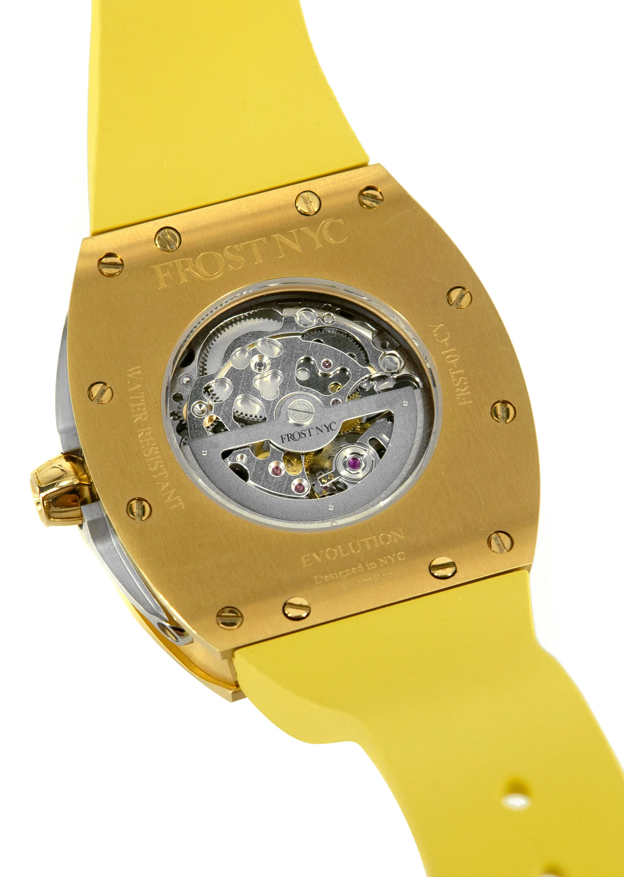 Frost NYC Mens Watch - Automatic  Skeleton Sport Gold Watch | FRST-01-CY | Yellow - Image 9