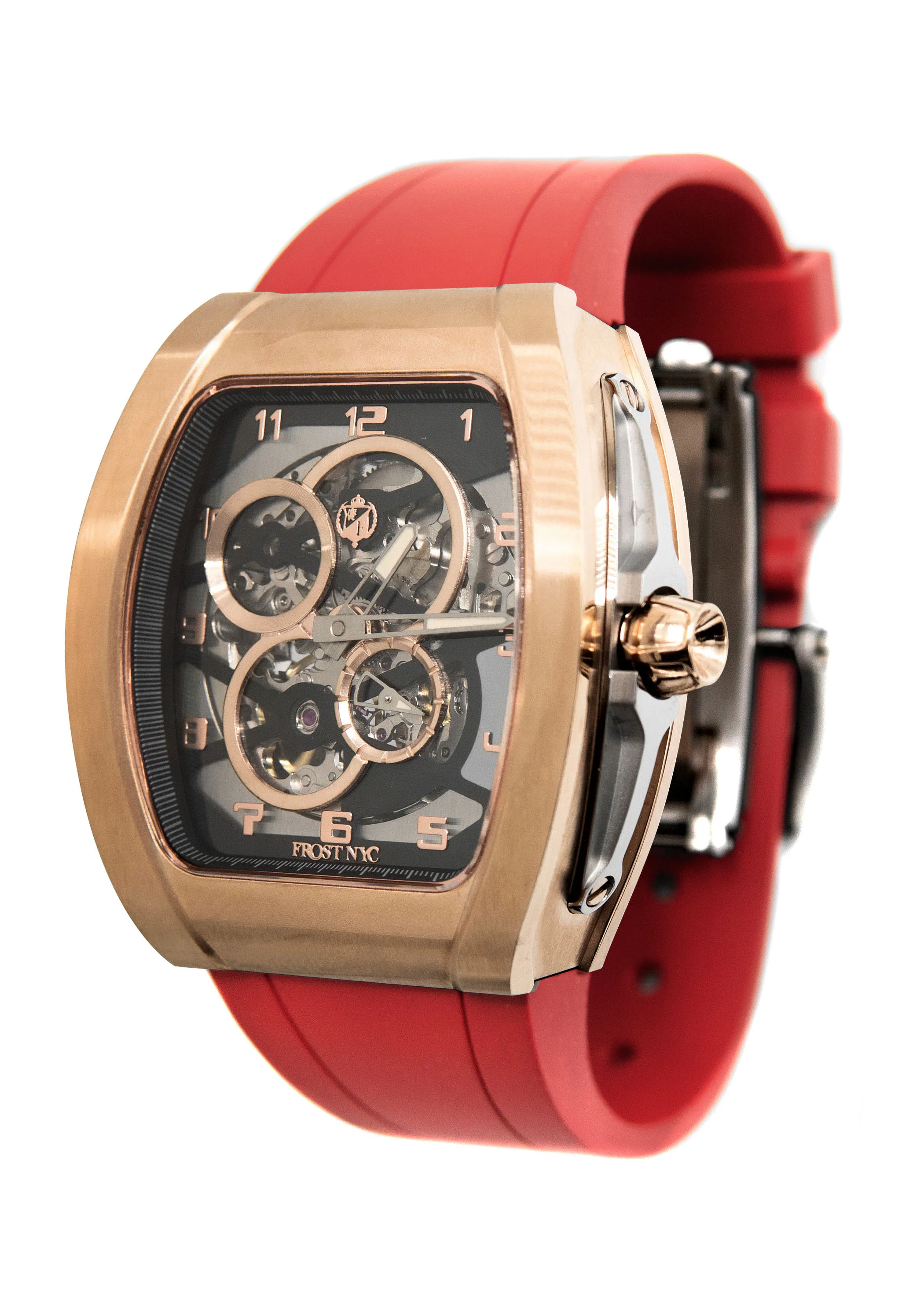 Frost NYC Mens Watch - Automatic Skeleton Rose Sport Watch | FRST-01-RC | Red - Image 6