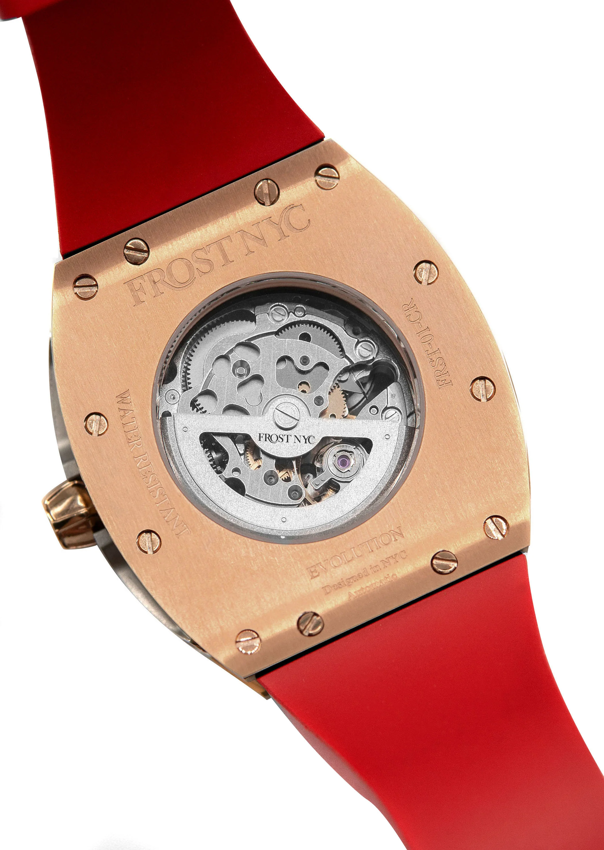 Frost NYC Mens Watch - Automatic Skeleton Rose Sport Watch | FRST-01-RC | Red - Image 8