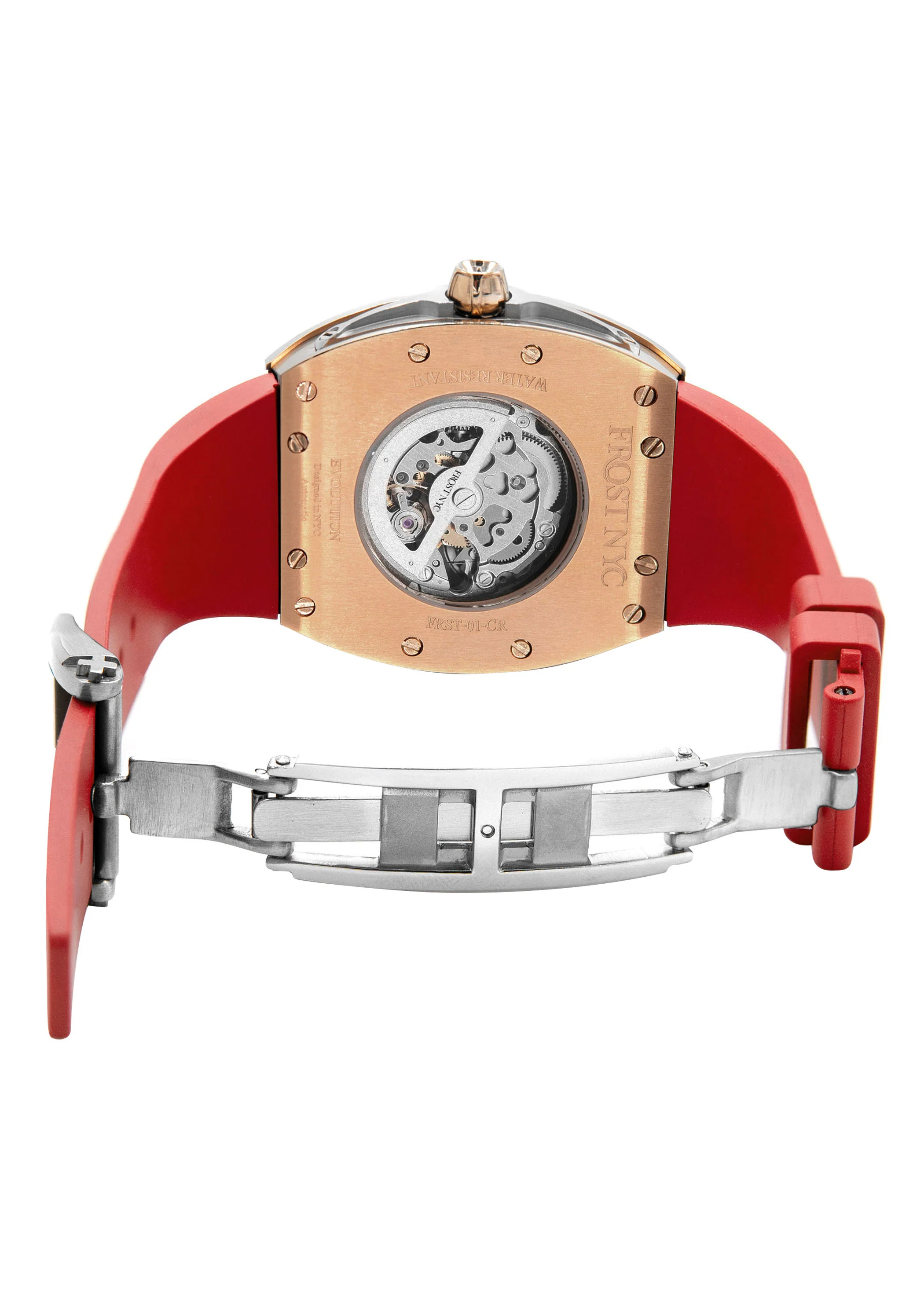 Frost NYC Mens Watch - Automatic Skeleton Rose Sport Watch | FRST-01-RC | Red - Image 9
