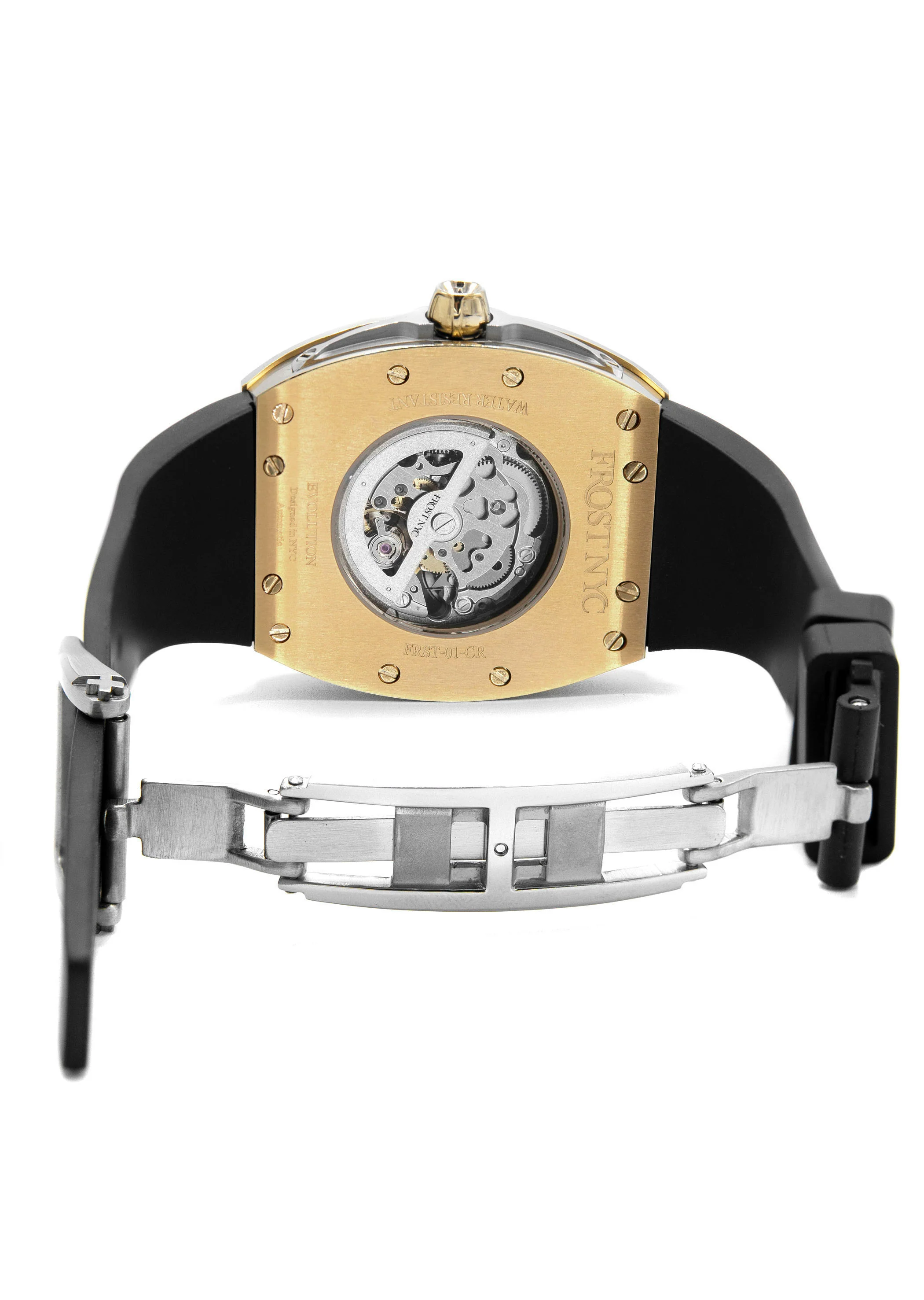 Frost NYC Mens Watch - Automatic  Skeleton Sport Gold Watch | FRST-01-CY| Black - Image 9