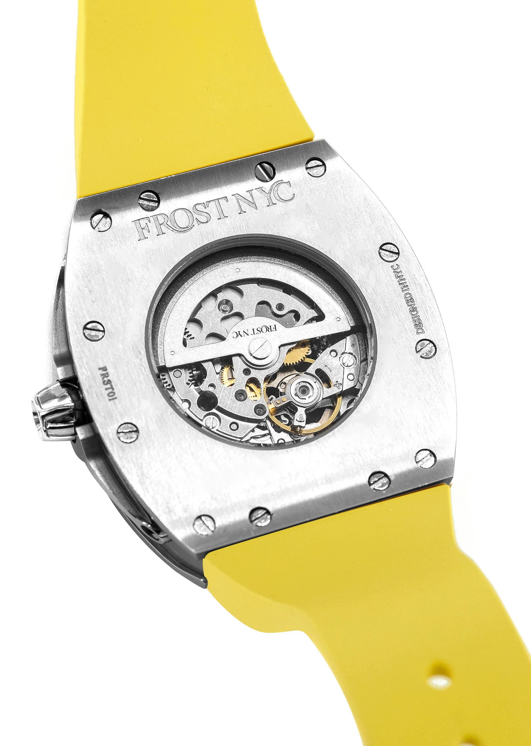 Frost NYC Mens Watch - Automatic Skeleton Stainless Steel Sport Watch | FRST-01-XS | Yellow - Image 8