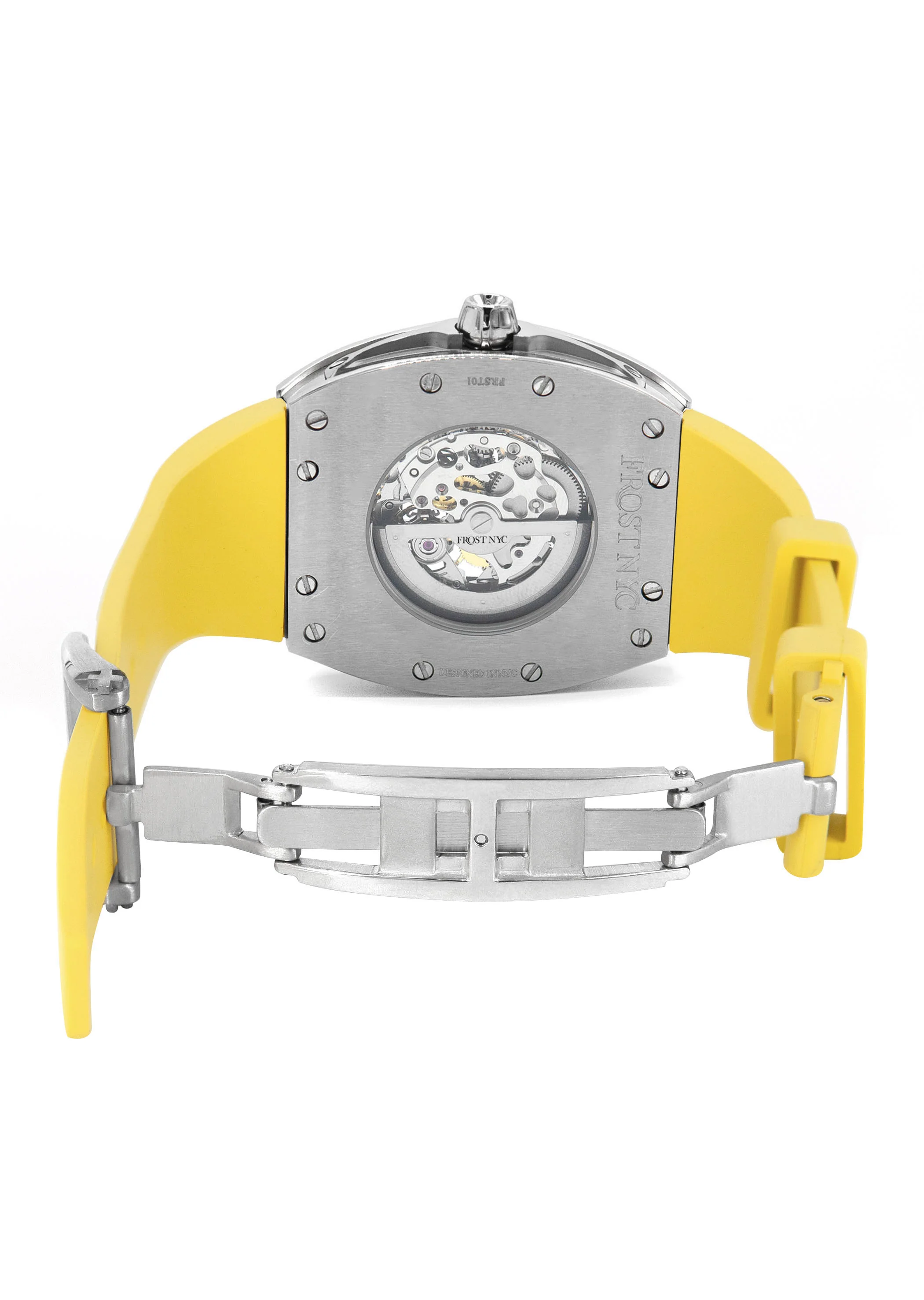 Frost NYC Mens Watch - Automatic Skeleton Stainless Steel Sport Watch | FRST-01-XS | Yellow - Image 9