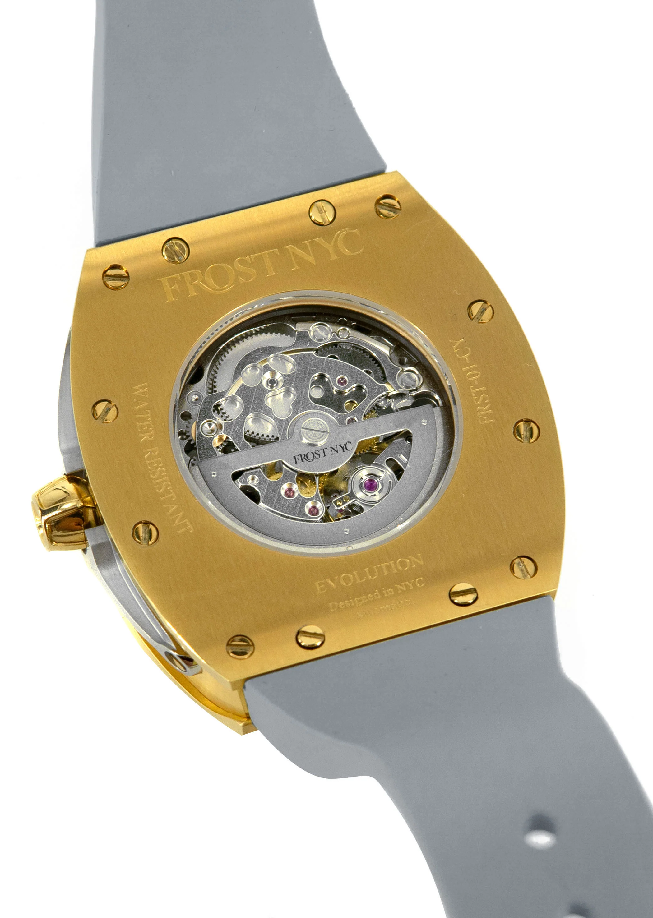 Frost NYC Mens Watch - Automatic  Skeleton Sport Gold Watch | FRST-01-CY | Gray - Image 8