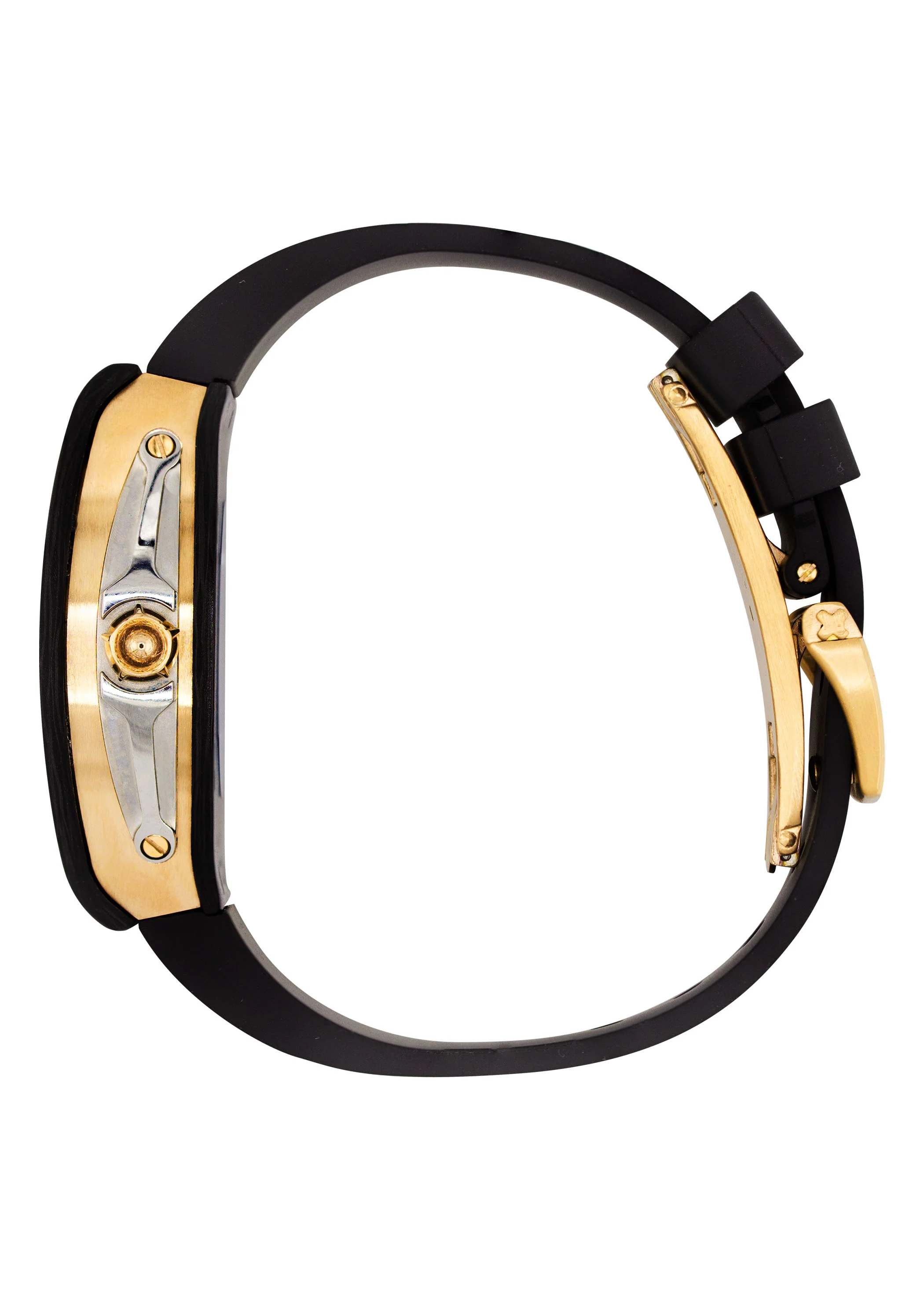 Frost NYC Mens Watch - Automatic Skeleton Carbon Fiber Sport Gold Watch | FRST-01-CFY| Black - Image 2