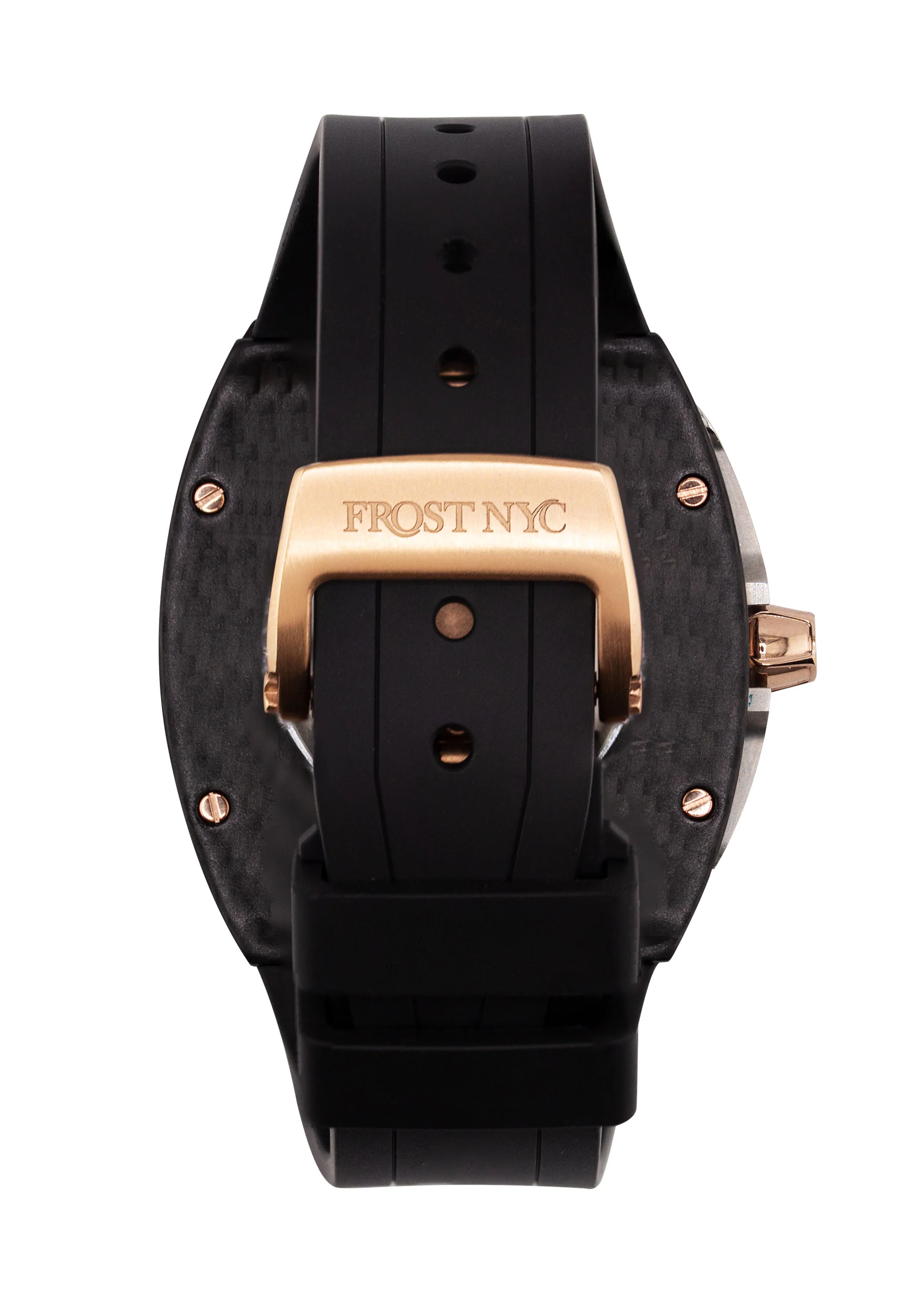 Frost NYC Mens Watch - Automatic Skeleton Carbon Fiber Rose Sport Watch | FRST-01-CFR | Black - Image 7