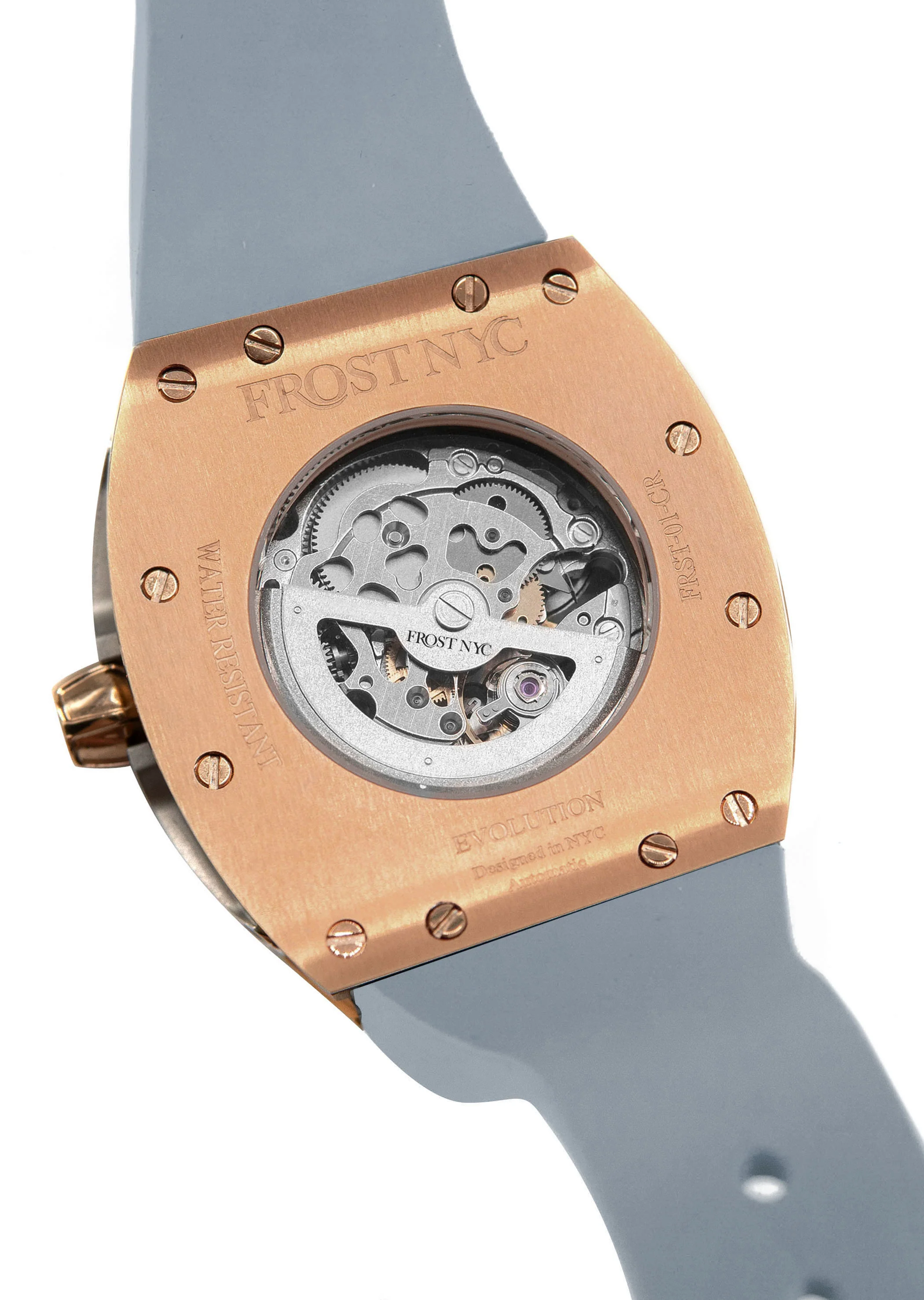 Frost NYC Mens Watch - Automatic Skeleton Rose Sport Watch | FRST-01-RC | Gray - Image 8