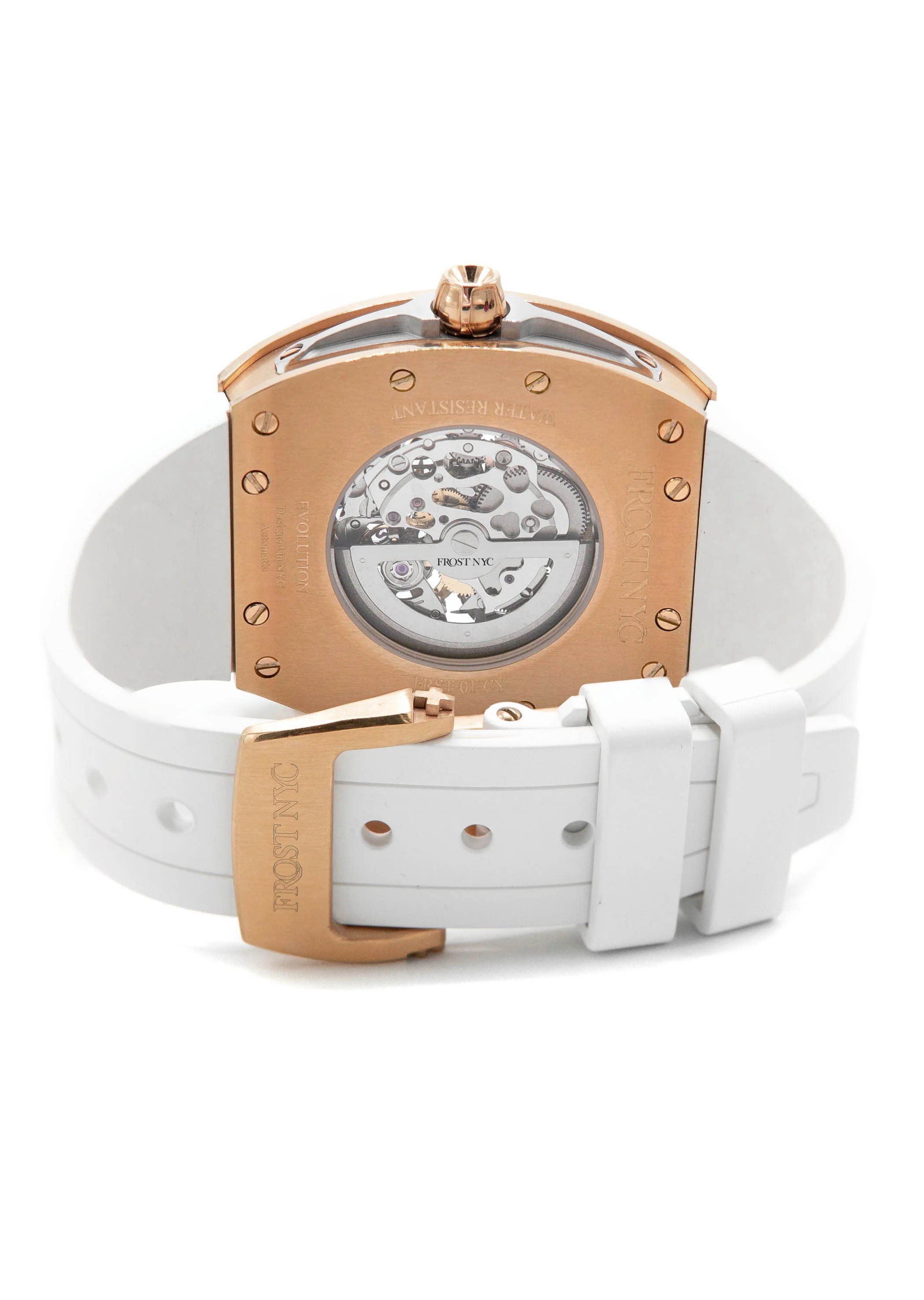 Frost NYC Mens Watch - Automatic Skeleton Rose Sport Watch | FRST-01-RC | White - Image 10