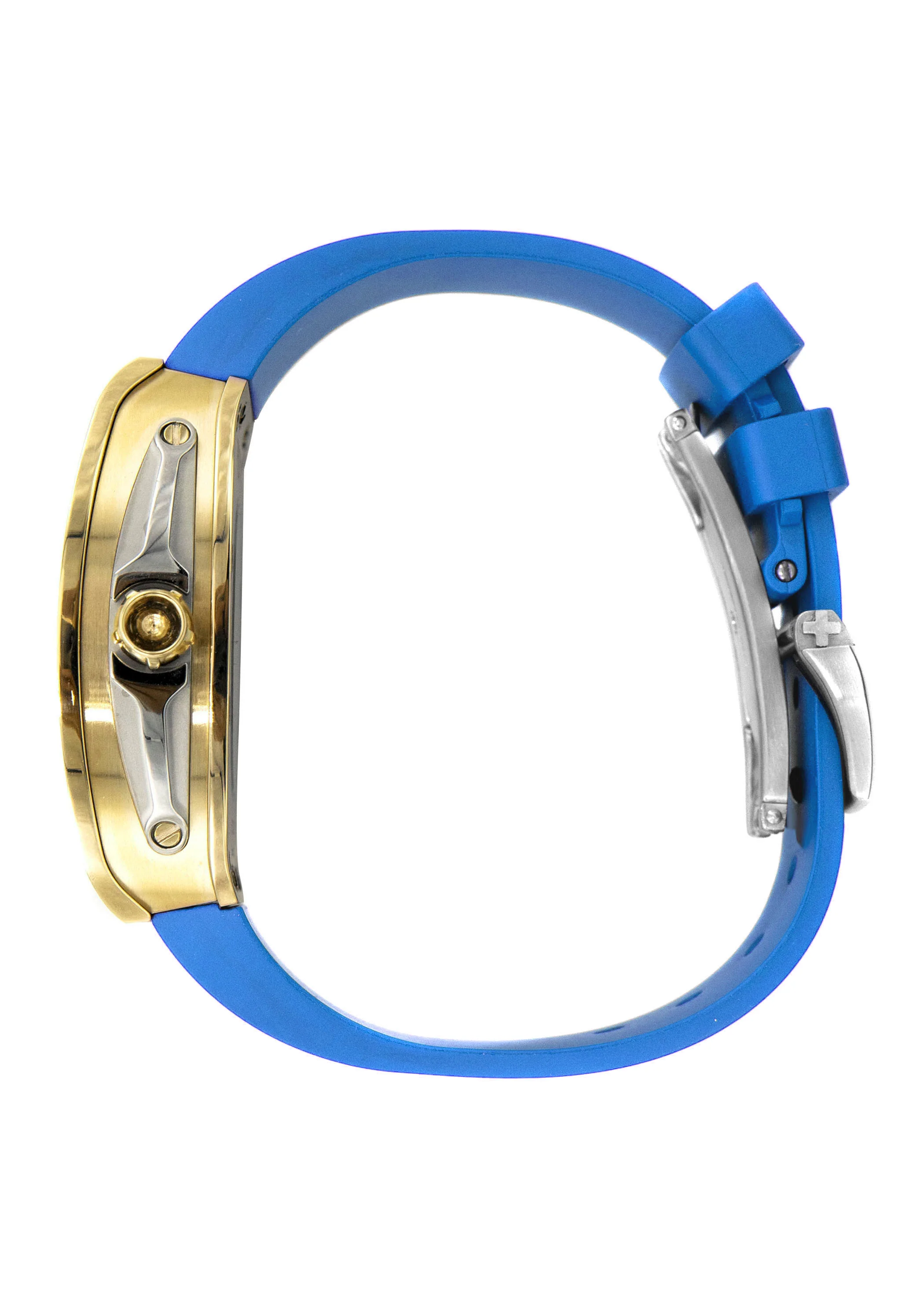 Frost NYC Mens Watch - Automatic Skeleton Sport Gold Watch | FRST-01-CY| Blue - Image 4