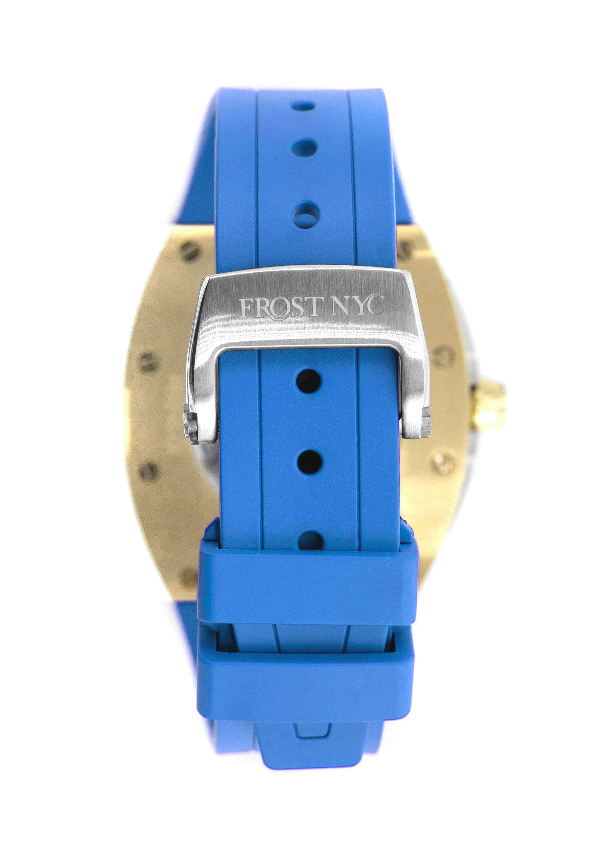 Frost NYC Mens Watch - Automatic Skeleton Sport Gold Watch | FRST-01-CY| Blue - Image 7