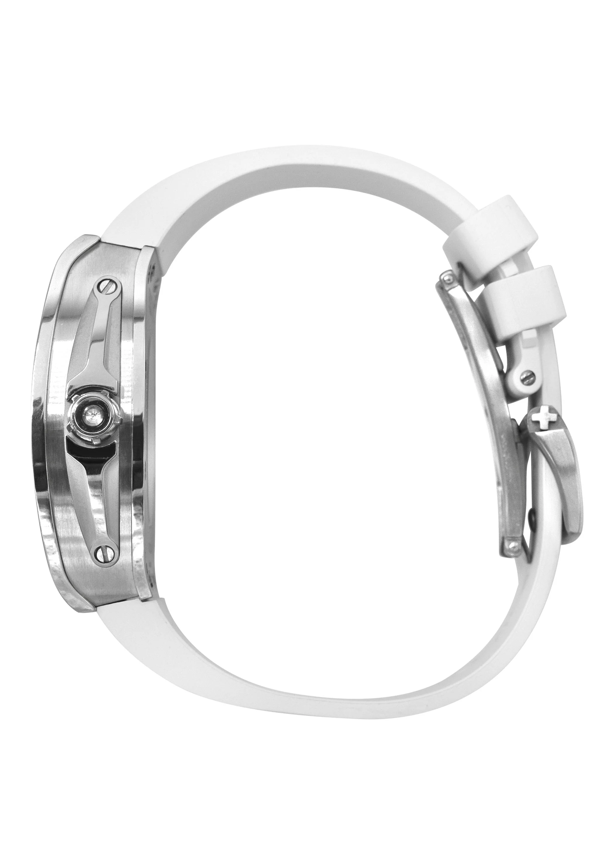 Frost NYC Mens Watch - Automatic Skeleton Stainless Steel Diamond Sport Watch | FRST-01-SS-D | White - Image 2