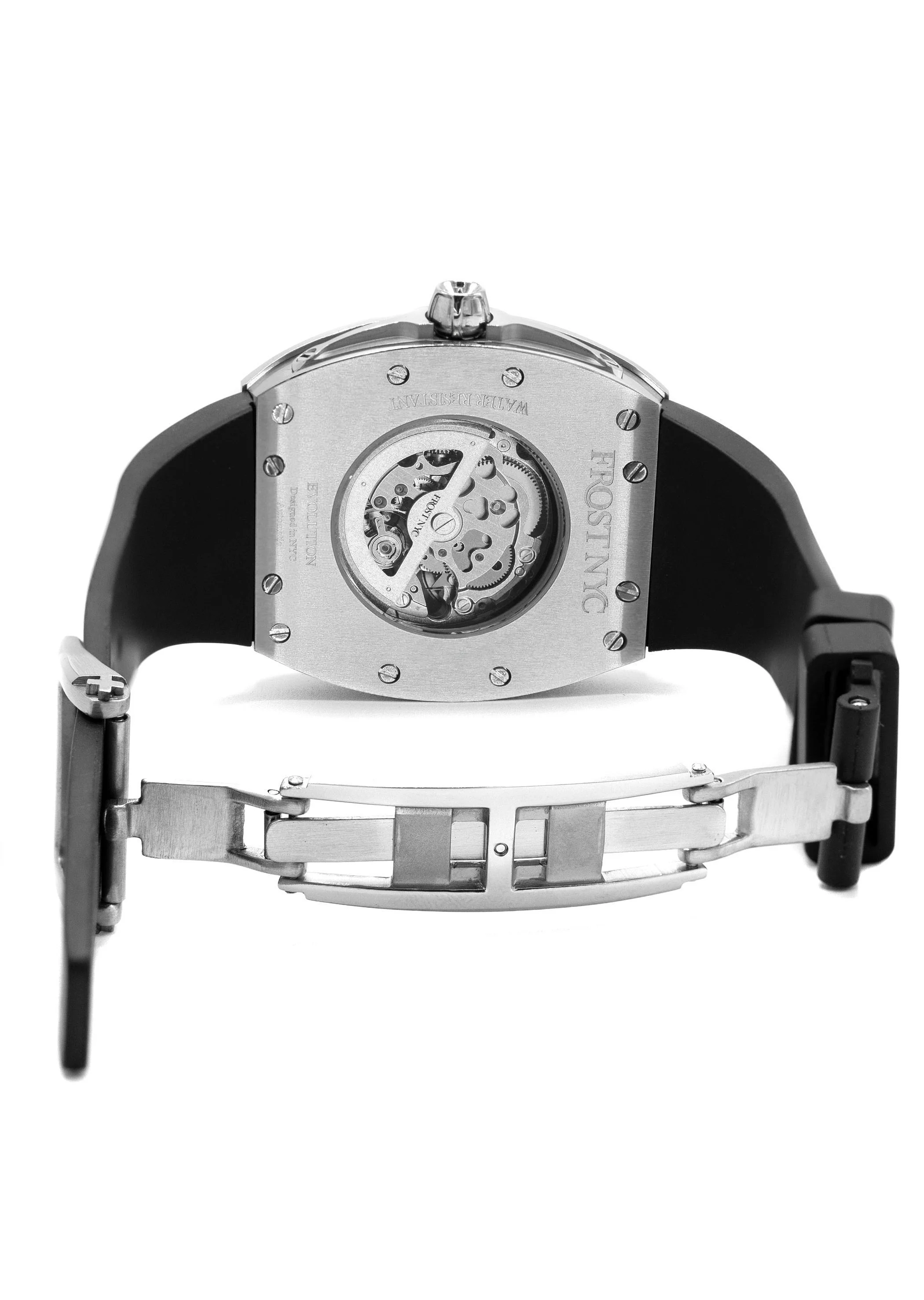 Frost NYC Mens Watch - Automatic Skeleton Stainless Steel Diamond Sport Watch | FRST-01-XS-D | Black - Image 7