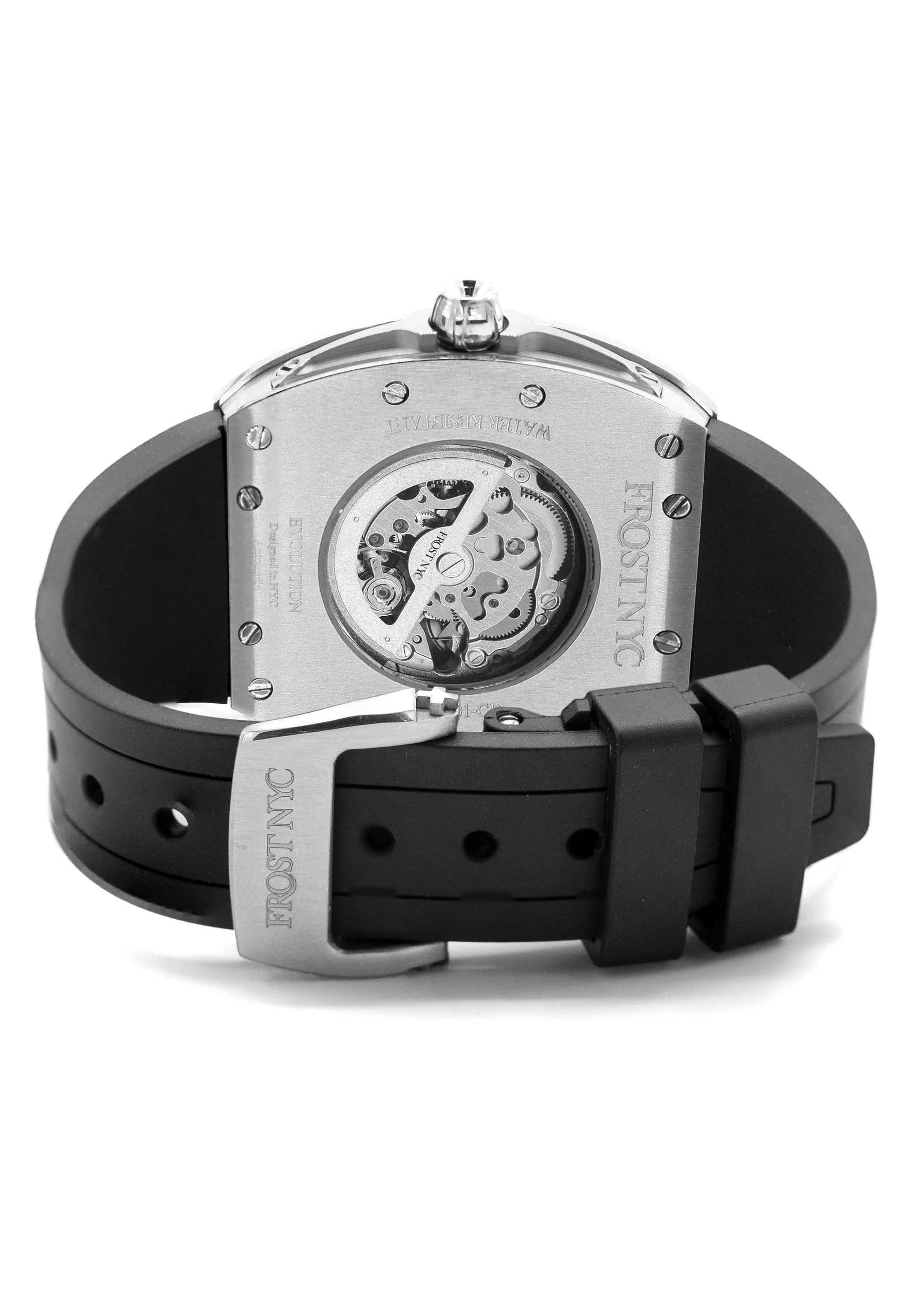 Frost NYC Mens Watch - Automatic Skeleton Stainless Steel Diamond Sport Watch | FRST-01-XS-D | Black - Image 8