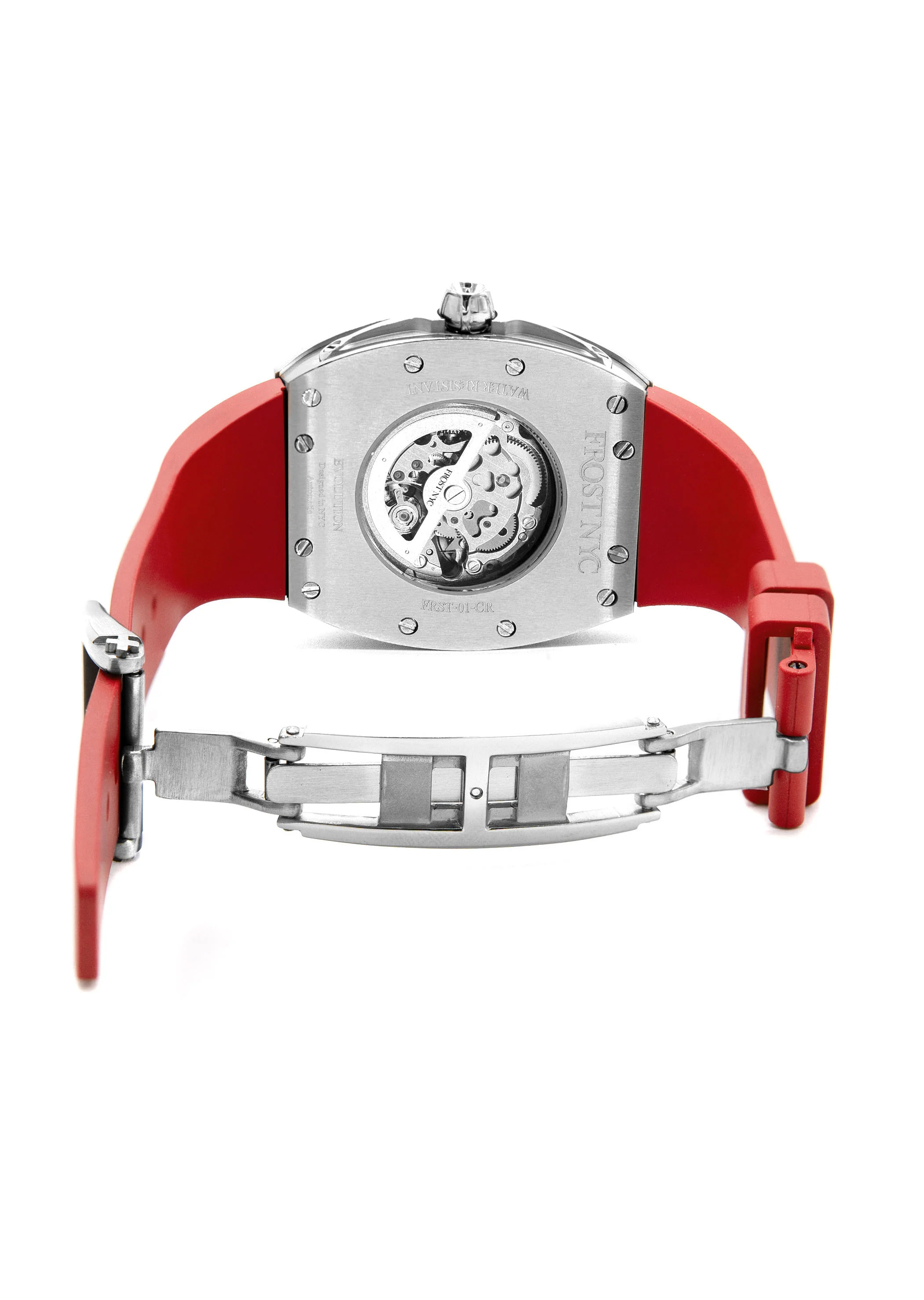 Frost NYC Mens Watch - Automatic Skeleton Stainless Steel Sport Diamond Watch | FRST-01-XS-D | Red - Image 7