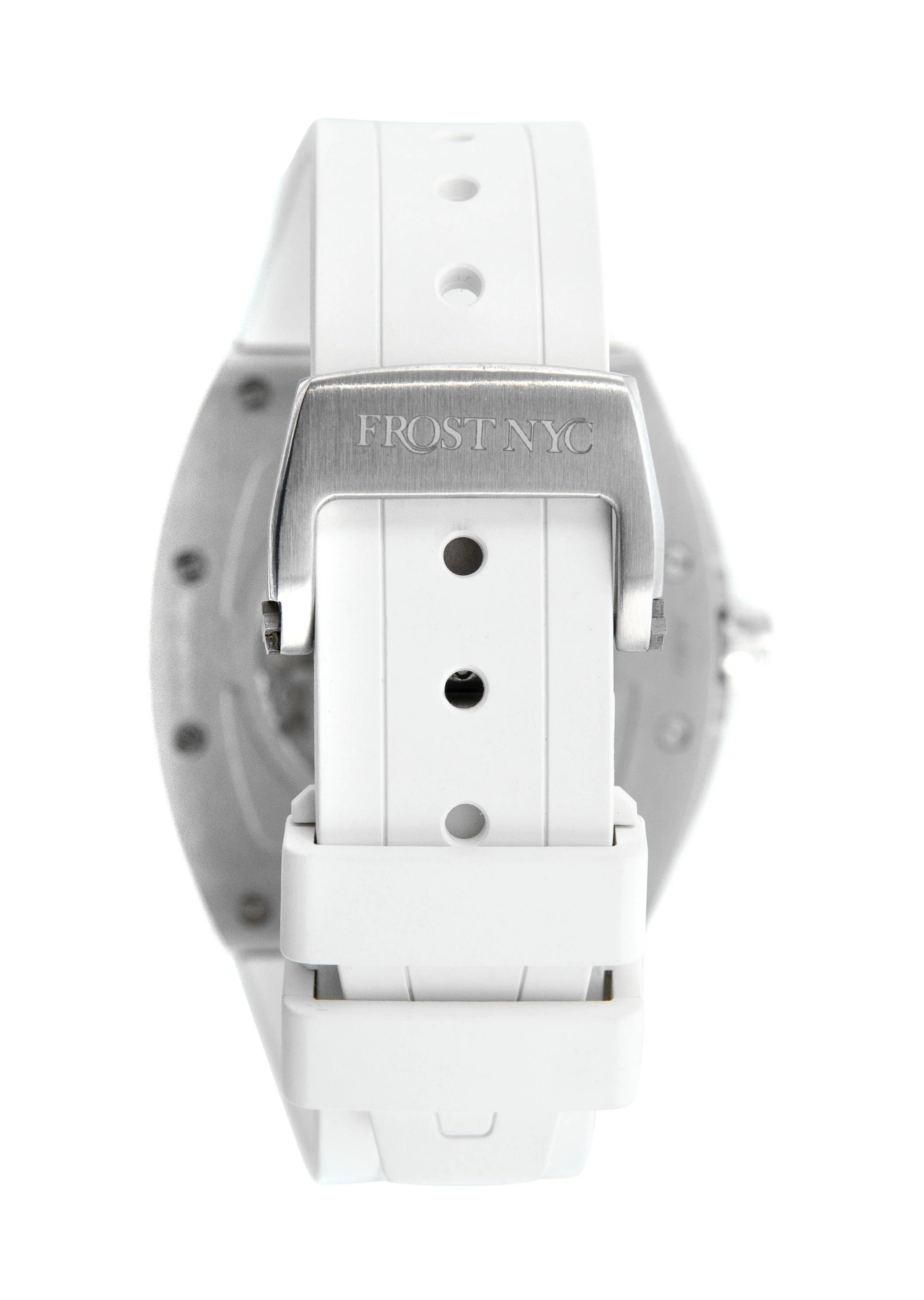 Frost NYC Mens Watch - Automatic Skeleton Stainless Steel Sport Diamond Watch | FRST-01-XS-D | White - Image 5