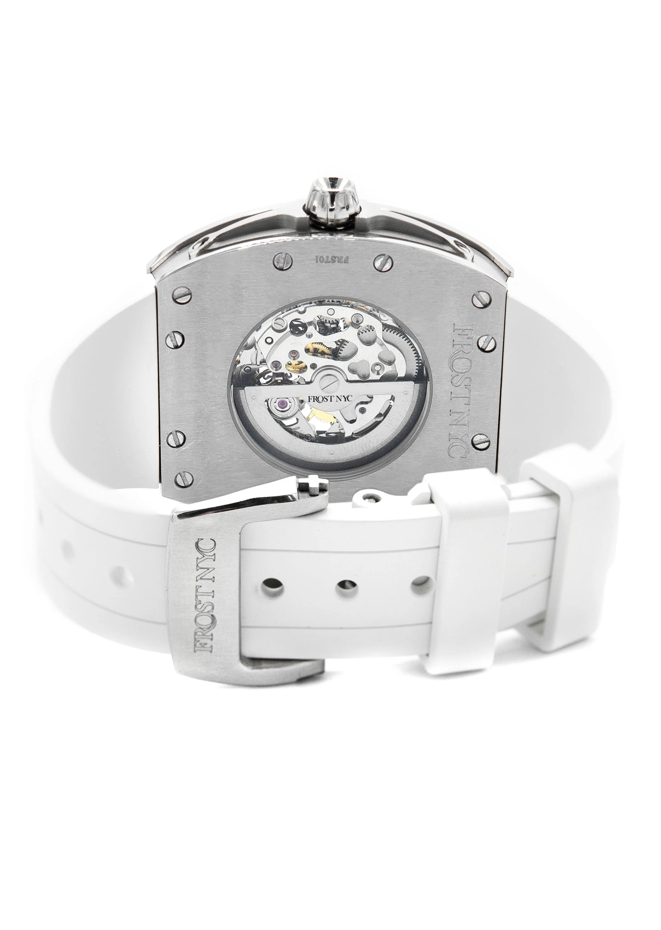 Frost NYC Mens Watch - Automatic Skeleton Stainless Steel Sport Diamond Watch | FRST-01-XS-D | White - Image 8