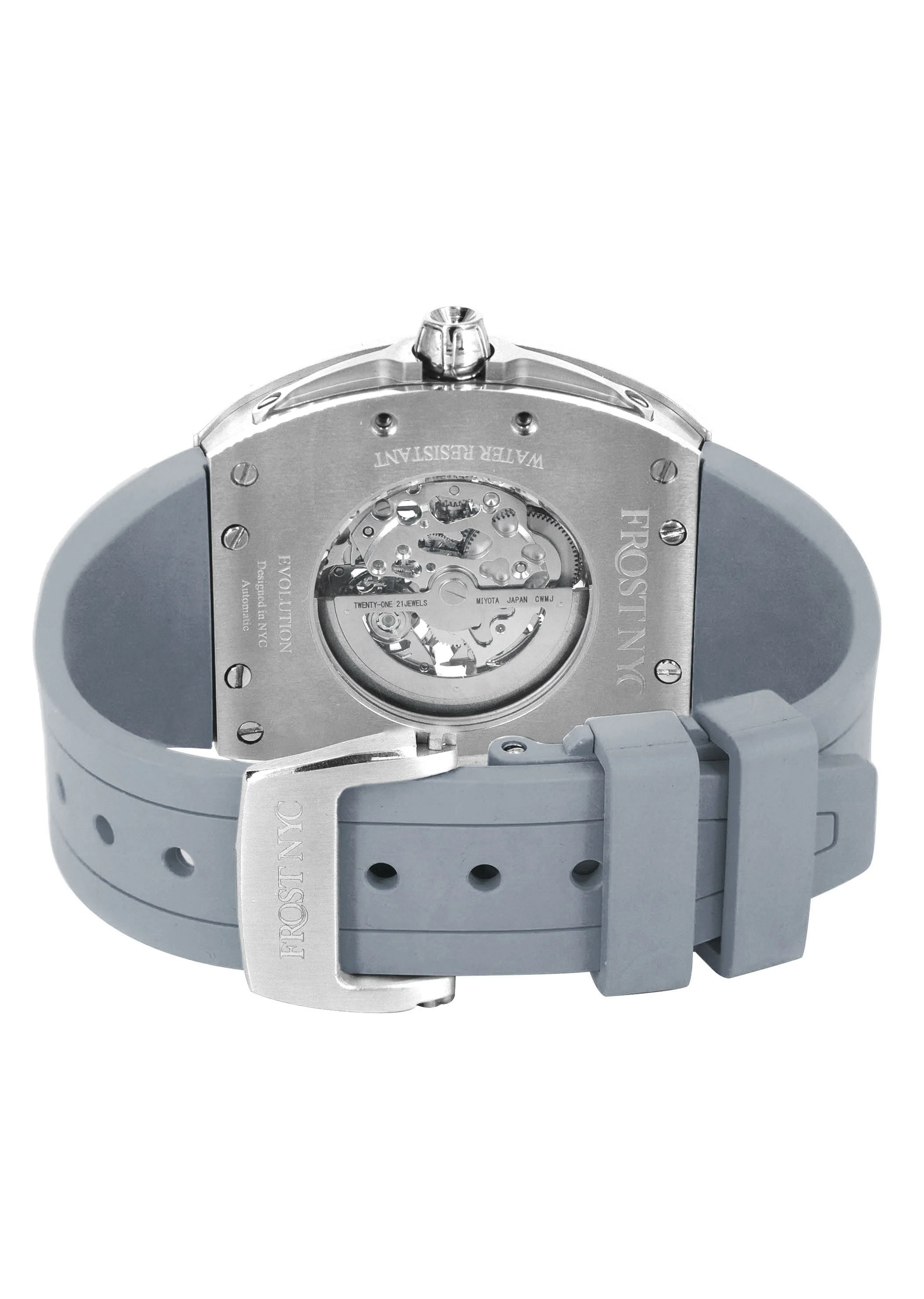 Frost NYC Mens Watch - Automatic Skeleton Stainless Steel Sport Watch | FRST-01-SS | Gray - Image 10