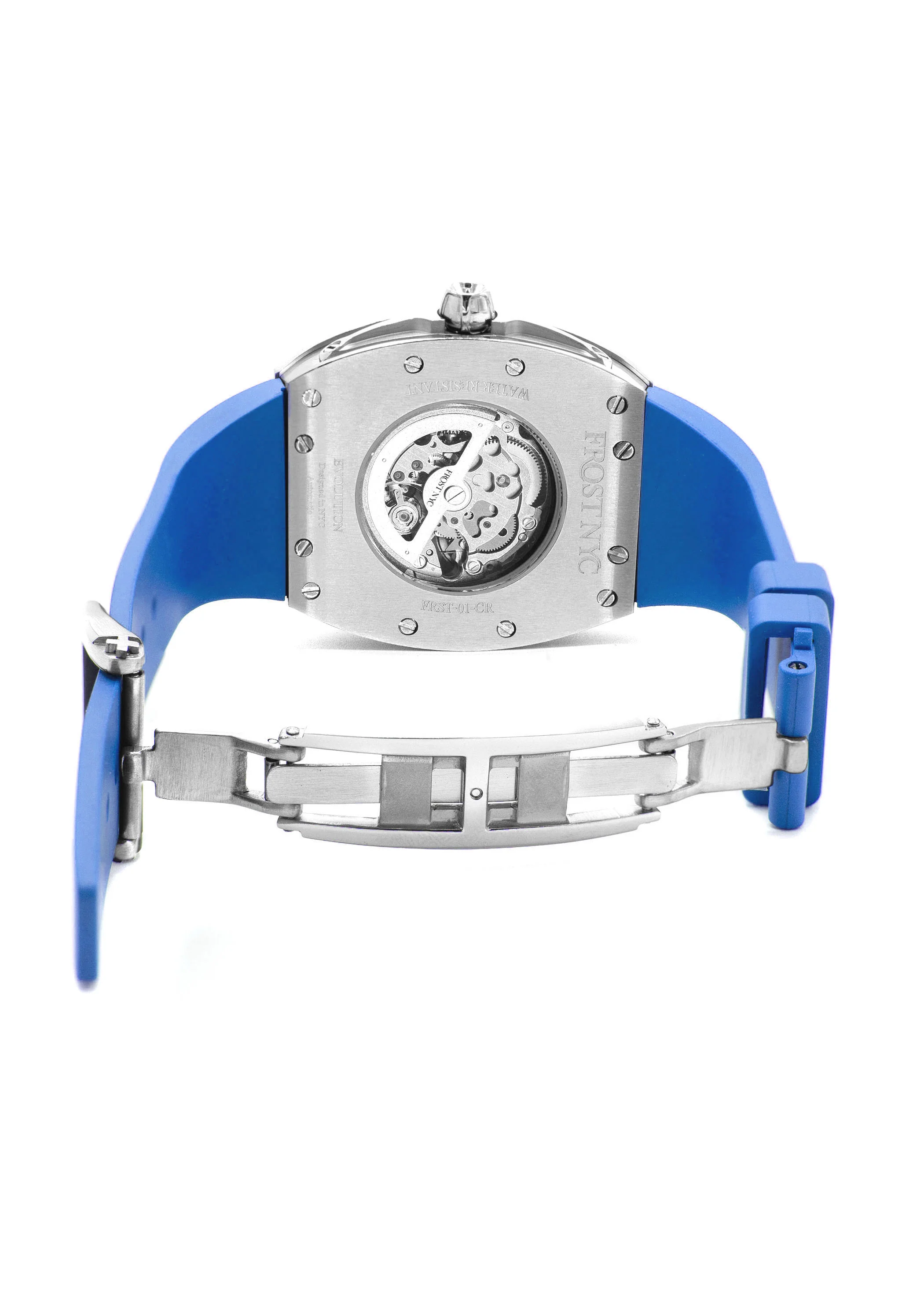 Frost NYC Mens Watch - Automatic Skeleton Stainless Steel Sport Watch | FRST-01-XS | Blue - Image 9