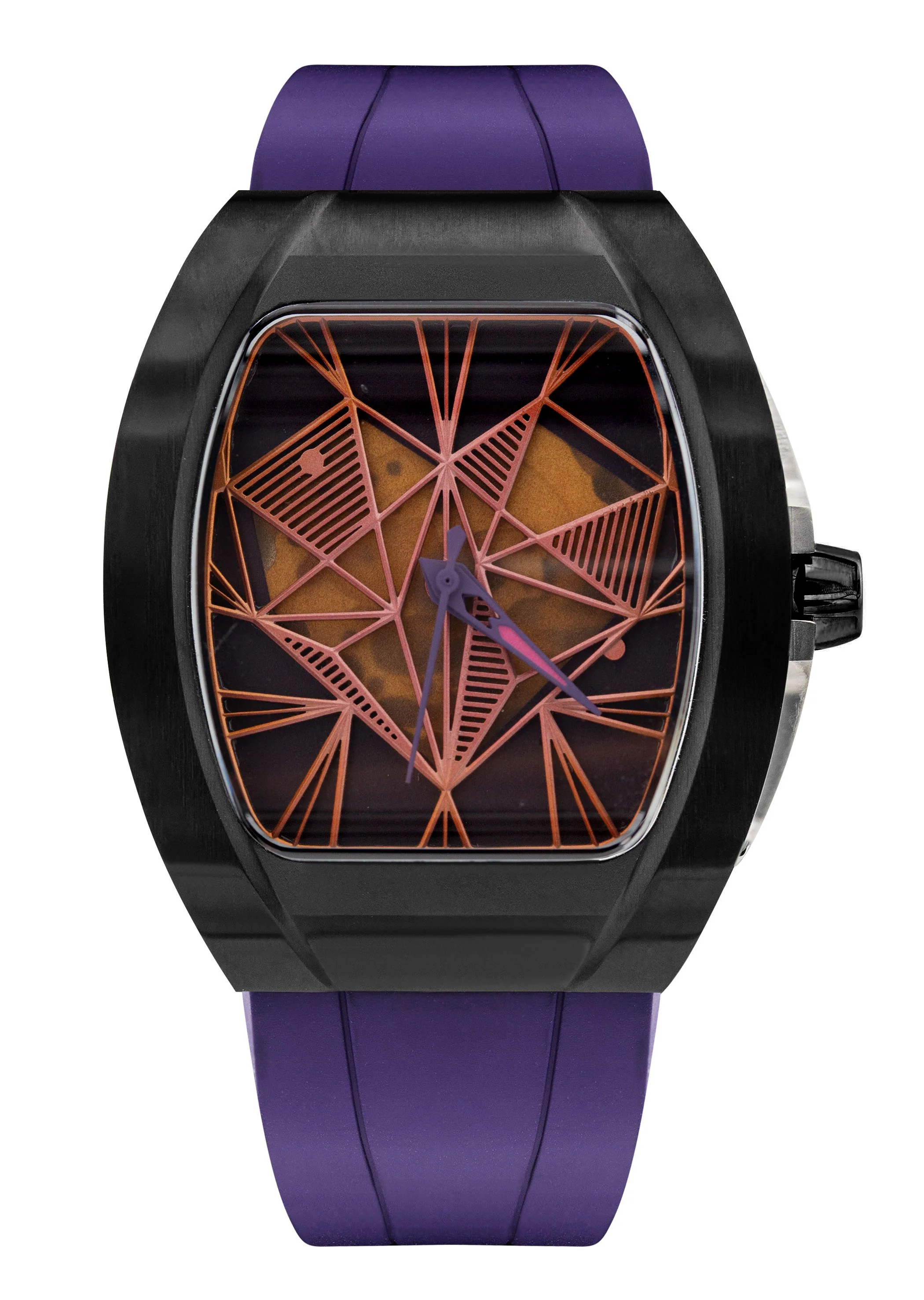Frost NYC Evolution Women's Watch - Automatic Skeleton Steel Caged Heart | WFRST-01-H-B Purple Band | Pre - Sale