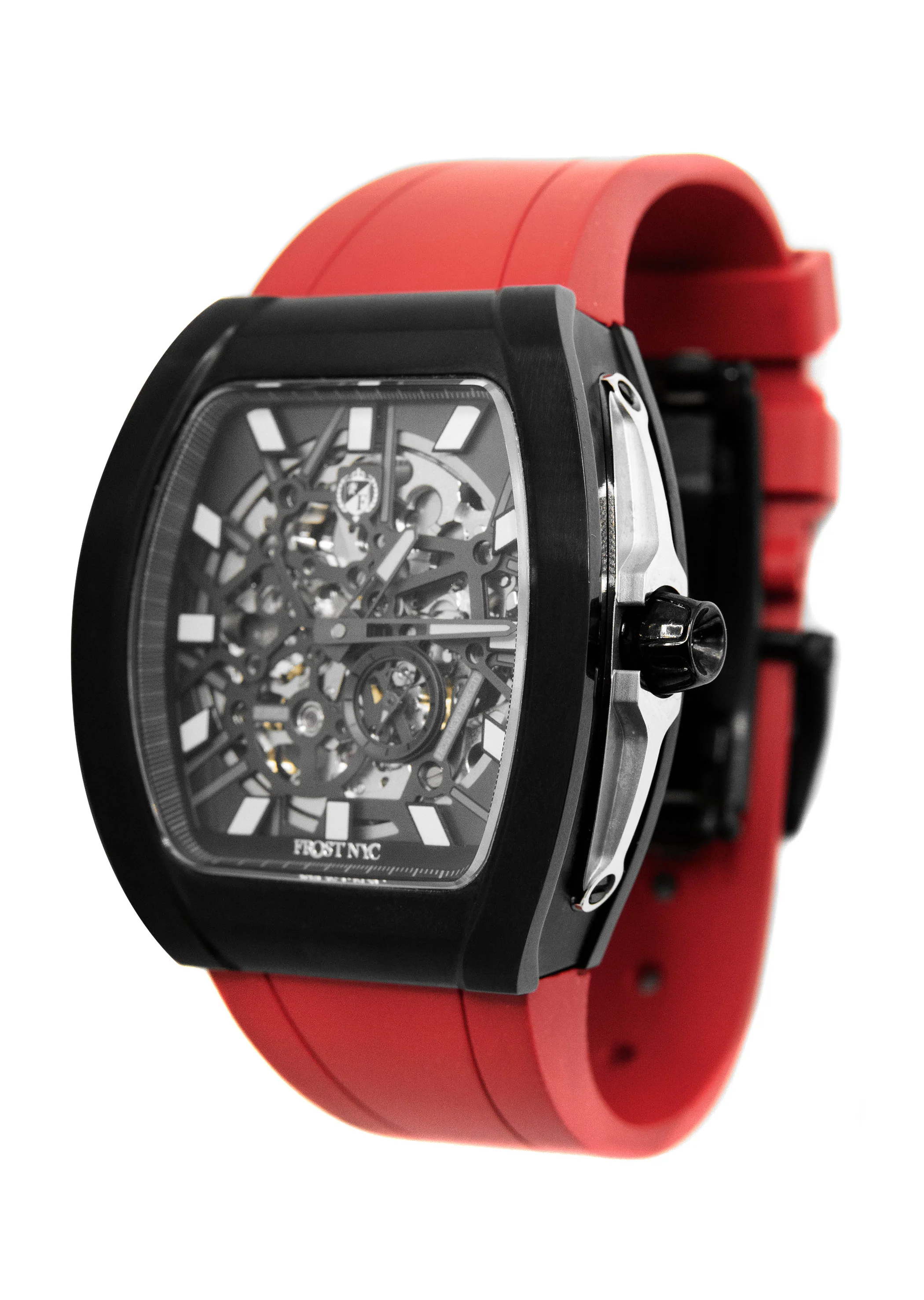 Frost NYC Mens Watch - Automatic Skeleton Sport Black Watch | FRST-01-SB| Red - Image 6