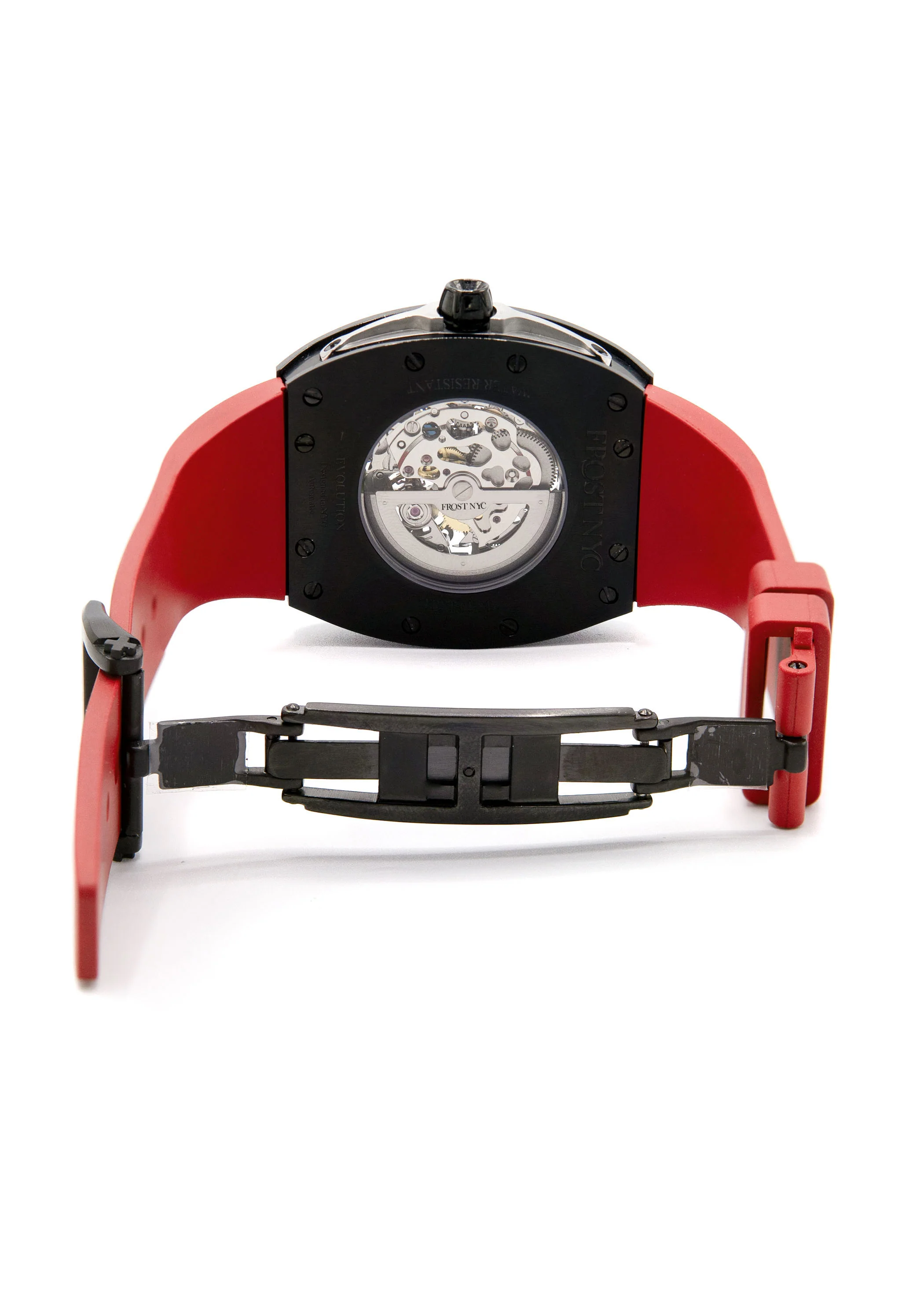 Frost NYC Mens Watch - Automatic Skeleton Sport Black Watch | FRST-01-SB| Red - Image 9