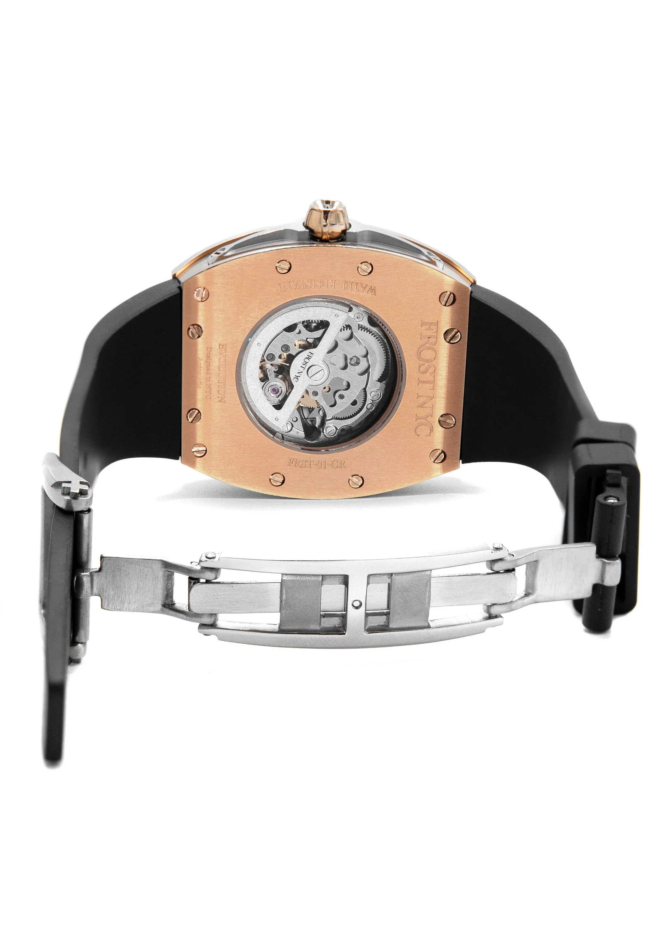 Frost NYC Mens Watch - Automatic Skeleton Rose Sport Watch | FRST-01-RC | Black - Image 9