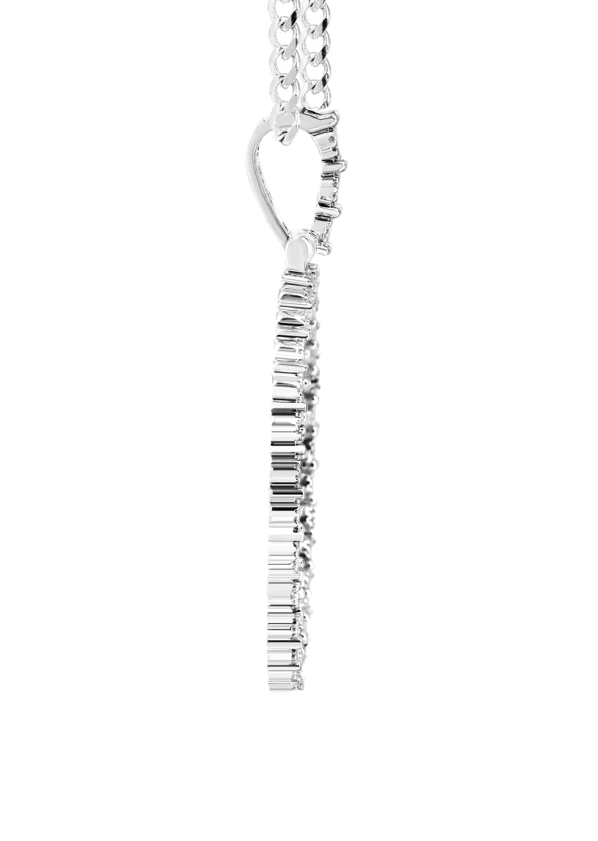 Full Diamond 10K White Gold Medium Round Picture Pendant Necklace | 1.88 Carats | Appx. 19 Grams - Image 4