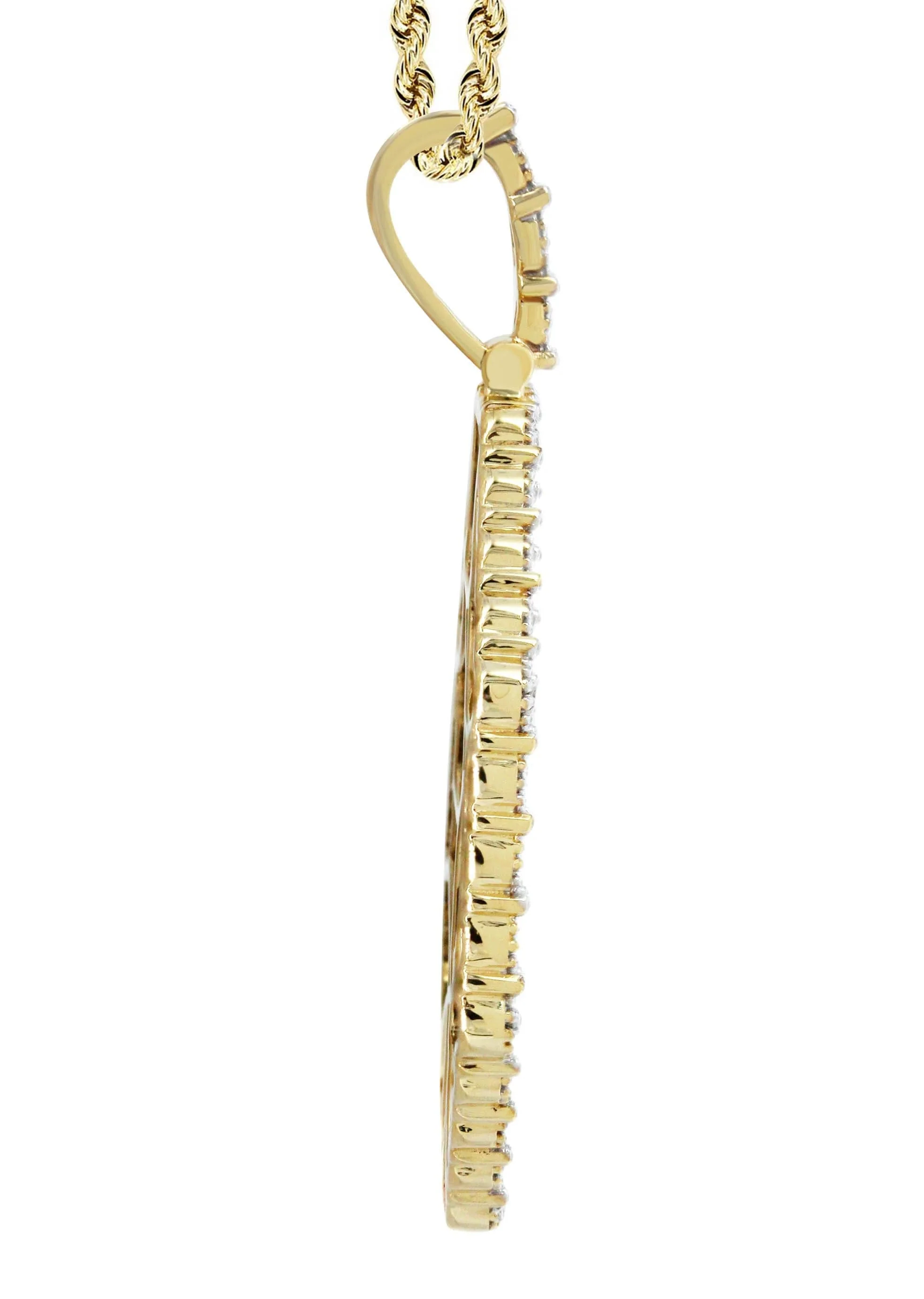 Full Diamond 10K Yellow Gold Large Octagon Picture Pendant Necklace | 2.69 Carats | Appx. 20 Grams - Image 4